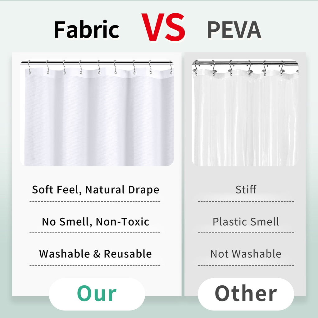 Yiannan Waterproof Fabric Shower Curtain Liner with 3 Magnets,36x72inch