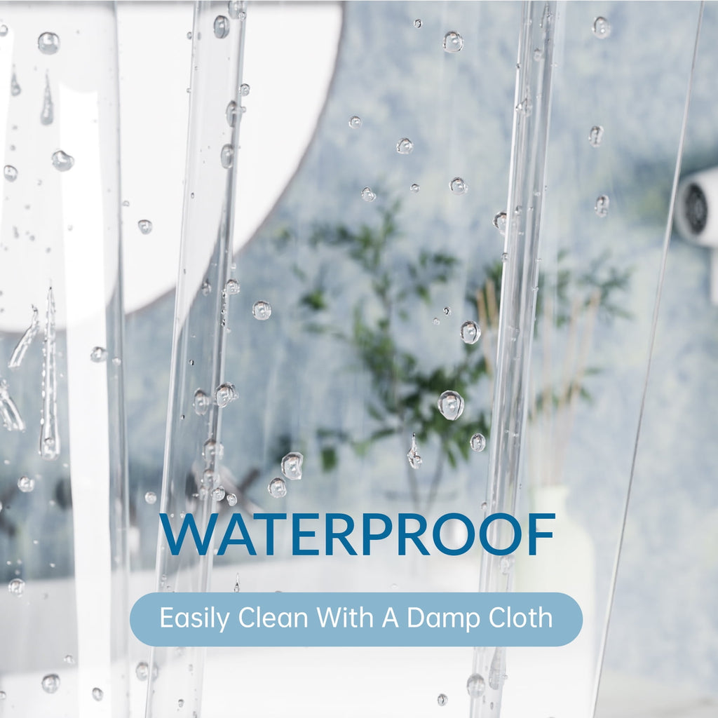 Bathway Clear Shower Curtain Liner, 72"W x 72"L Waterproof PEVA Plastic Shower Liner for Bathroom with Magnets and Rustproof Metal Grommets, Mold & Mildew-Resistant