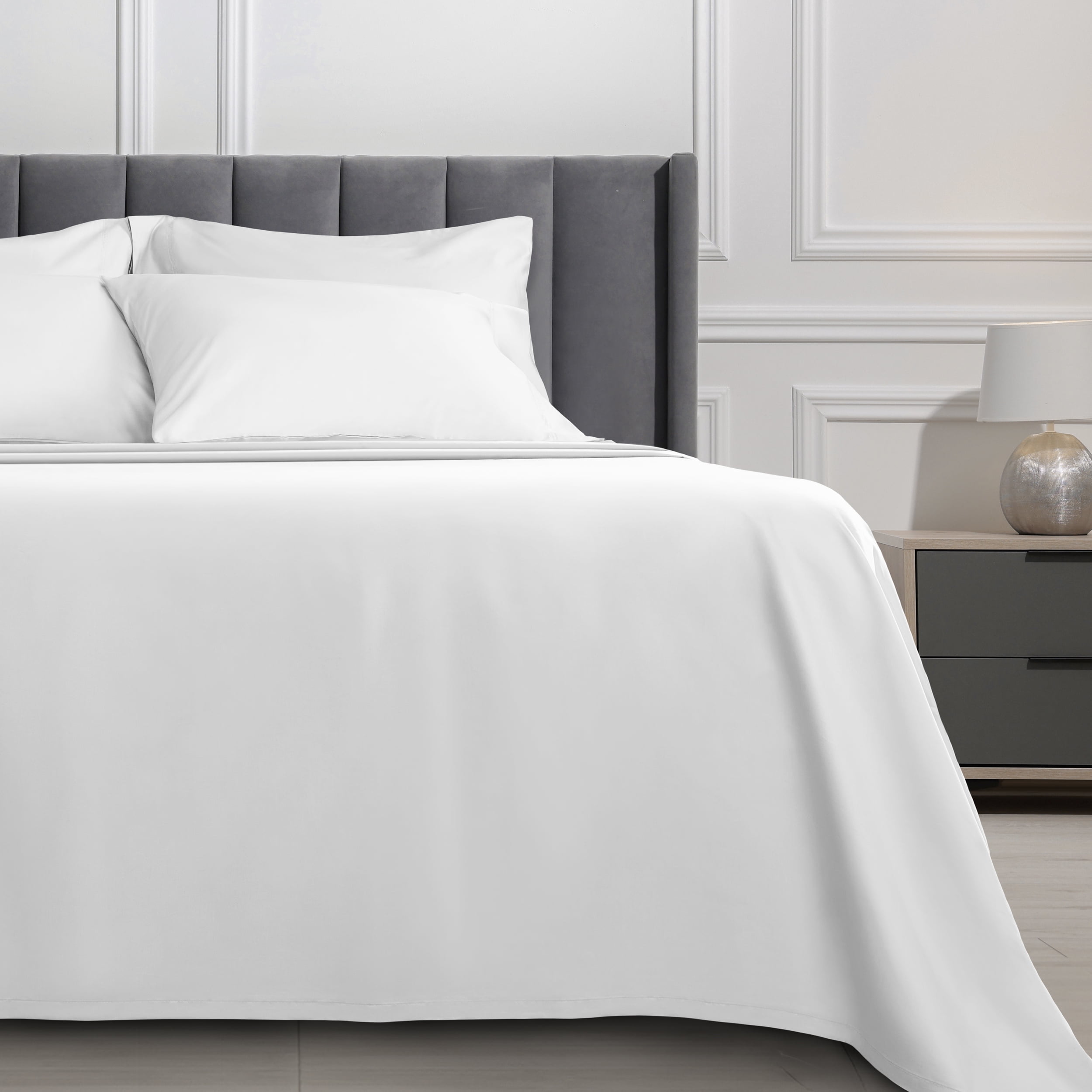 Serta 6-Piece 800 Thread Count Bright White Cotton Rich Adult Bed Sheet Set, Full - Deep Pocket