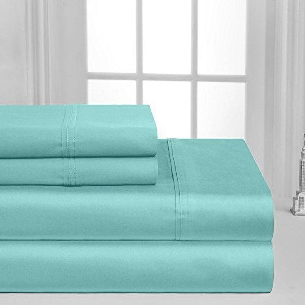 Luxurious Collection 1000 Thread Count 100% Cotton Bed Sheet Set (Twin, Aqua)