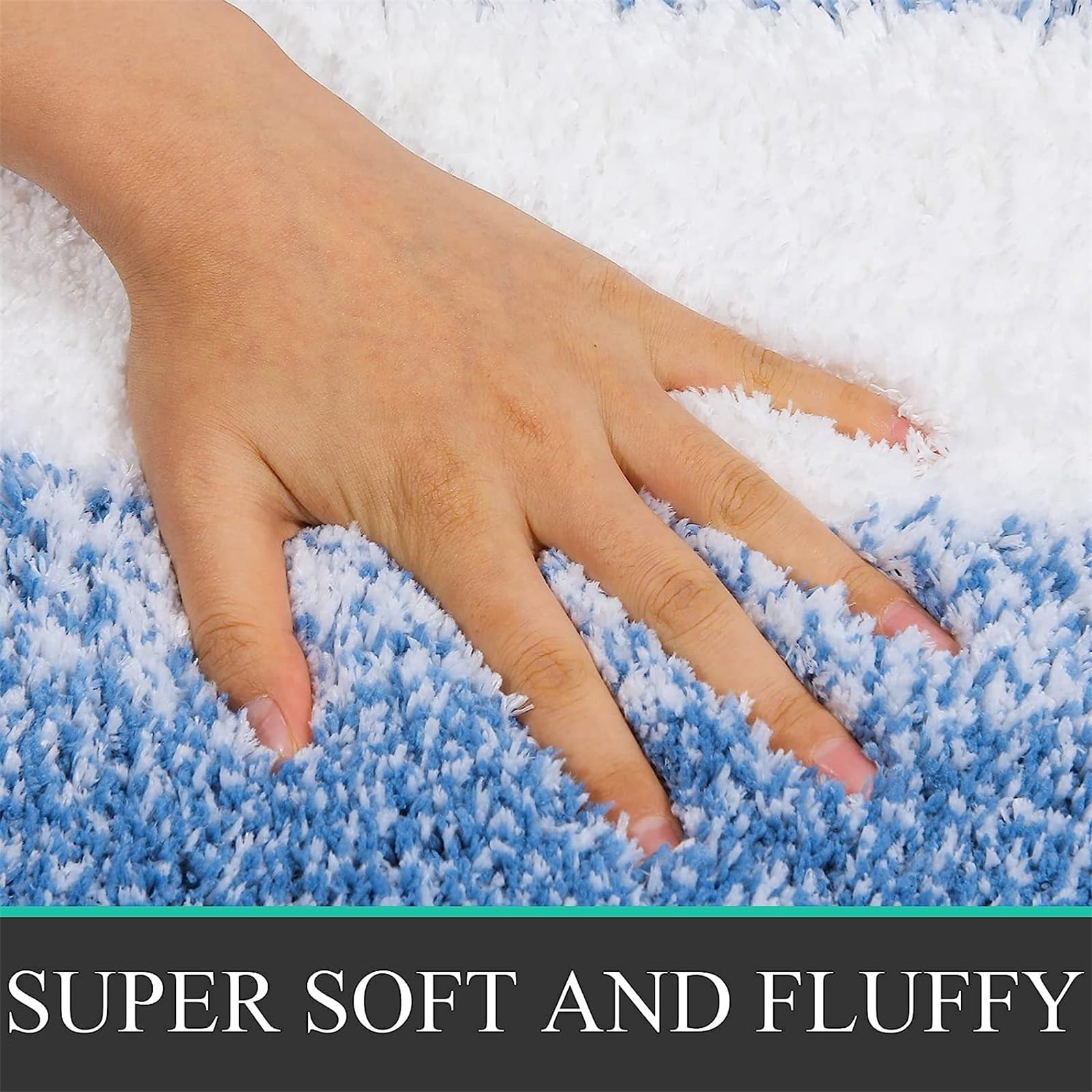 Ileading Bathroom Rugs Sets 4 Piece Plush Shaggy Microfiber Bath Rug with U-Shaped Contour Toilet Mat