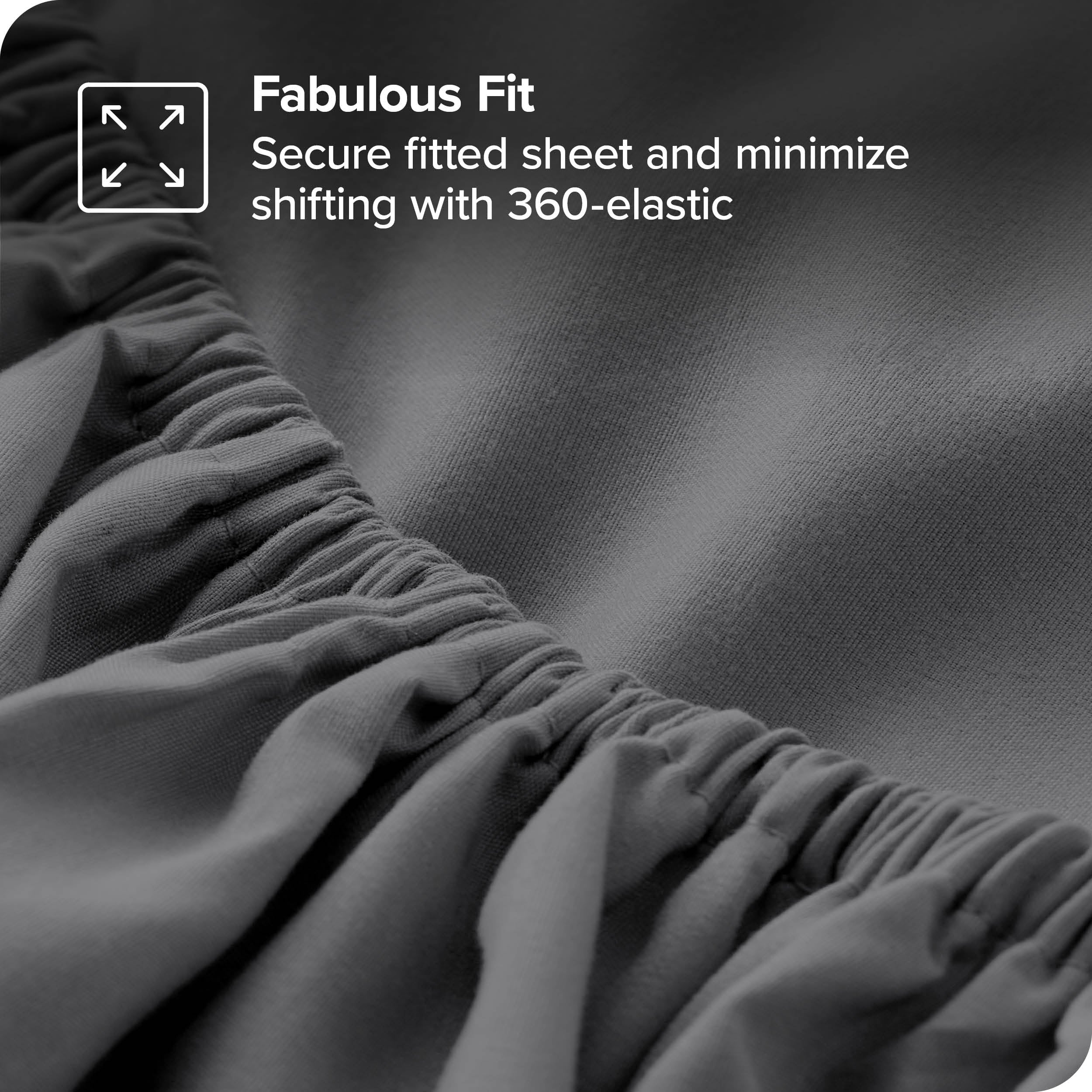 Bare Home 2-Pack Fitted Sheets - Premium 1800 Collection - Ultra-soft - Deep Pocket - Queen, Gray