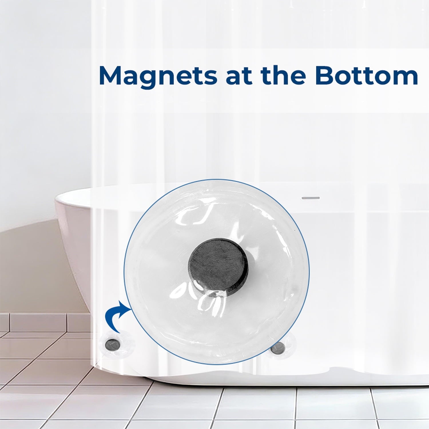 Yiannan Clear PEVA Shower Curtain Liner, Rustproof Grommets, Waterproof, 3 Magnets，71x72