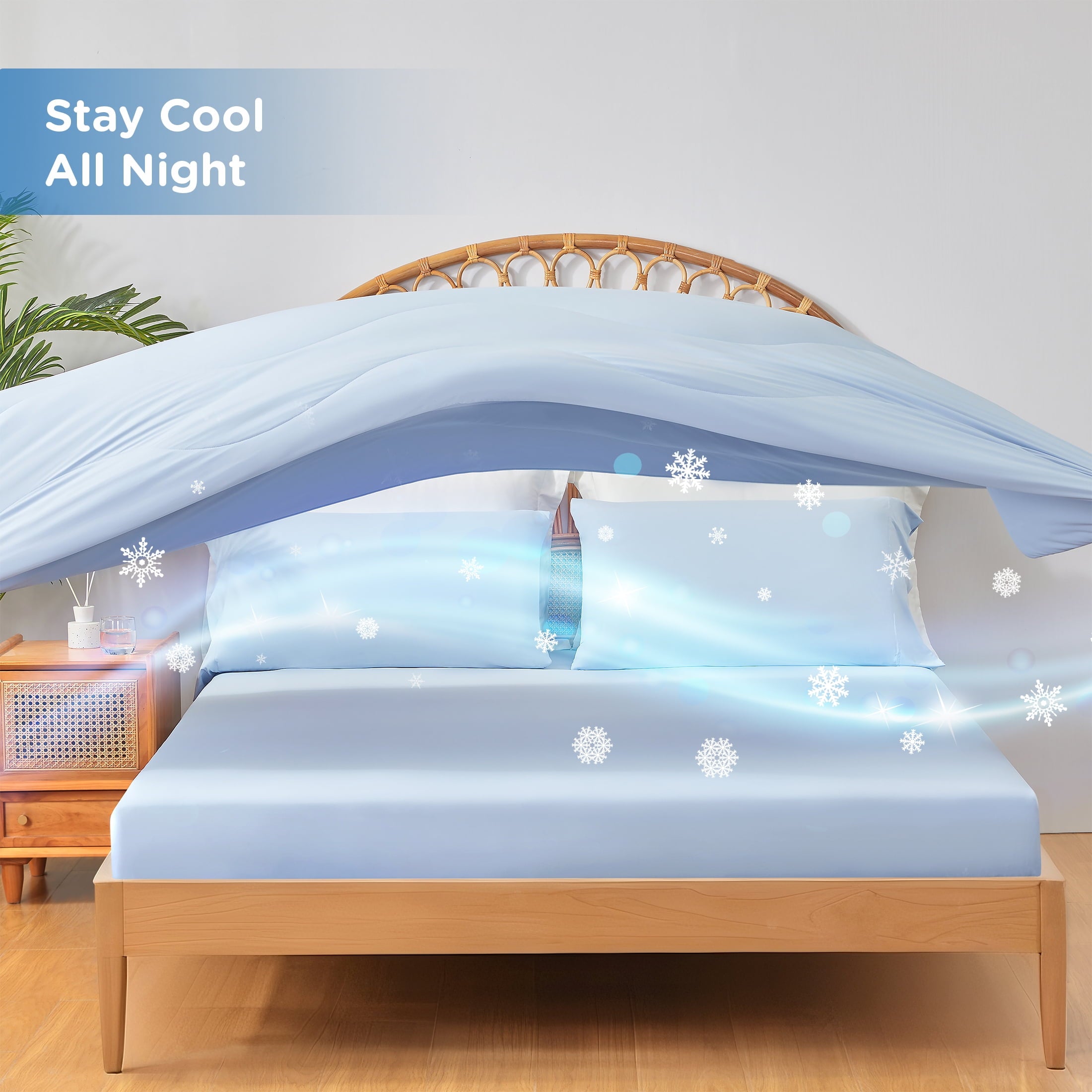 Regency Heights Queen Sheet Set, 3-Piece Silky Soft Skin-Friendly Bedding, Ice Blue