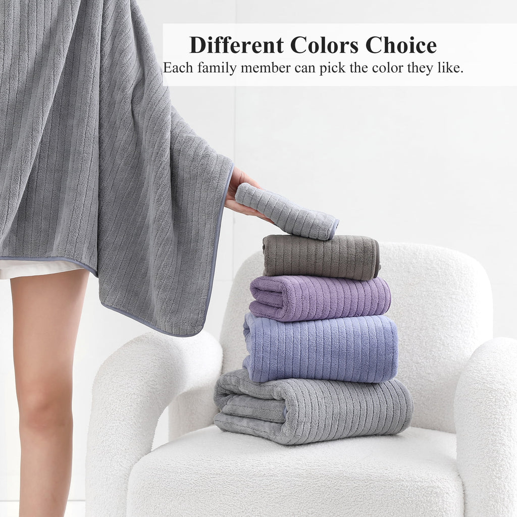 Jessy Home 12 Piece Dark Gray Bath Towel Set for Bathroom-4 Bath Towels,4 Hand Towels,4 Washcloths Soft and Plush Highly Absorbent Towel for Hotel & Spa