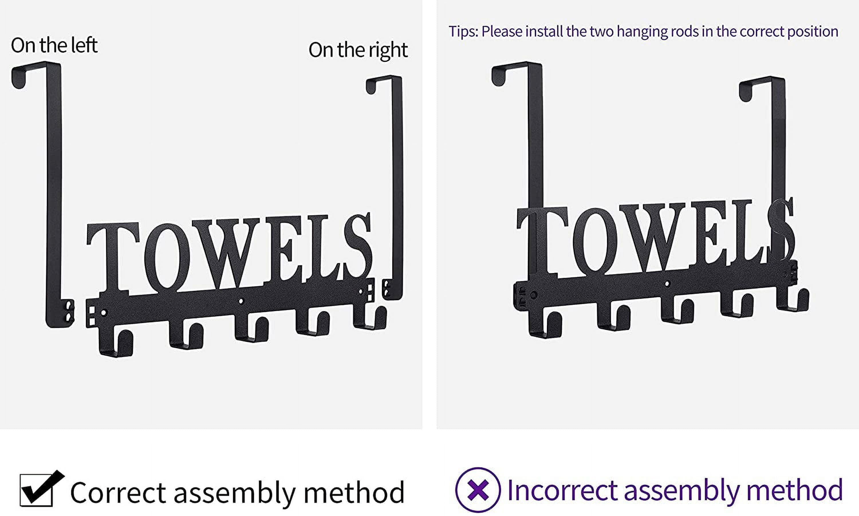 IZEYNO Over the Door Hooks, Door Mount Towel Holder, Towel Rack for Bathroom, Bedroom, Kitchen