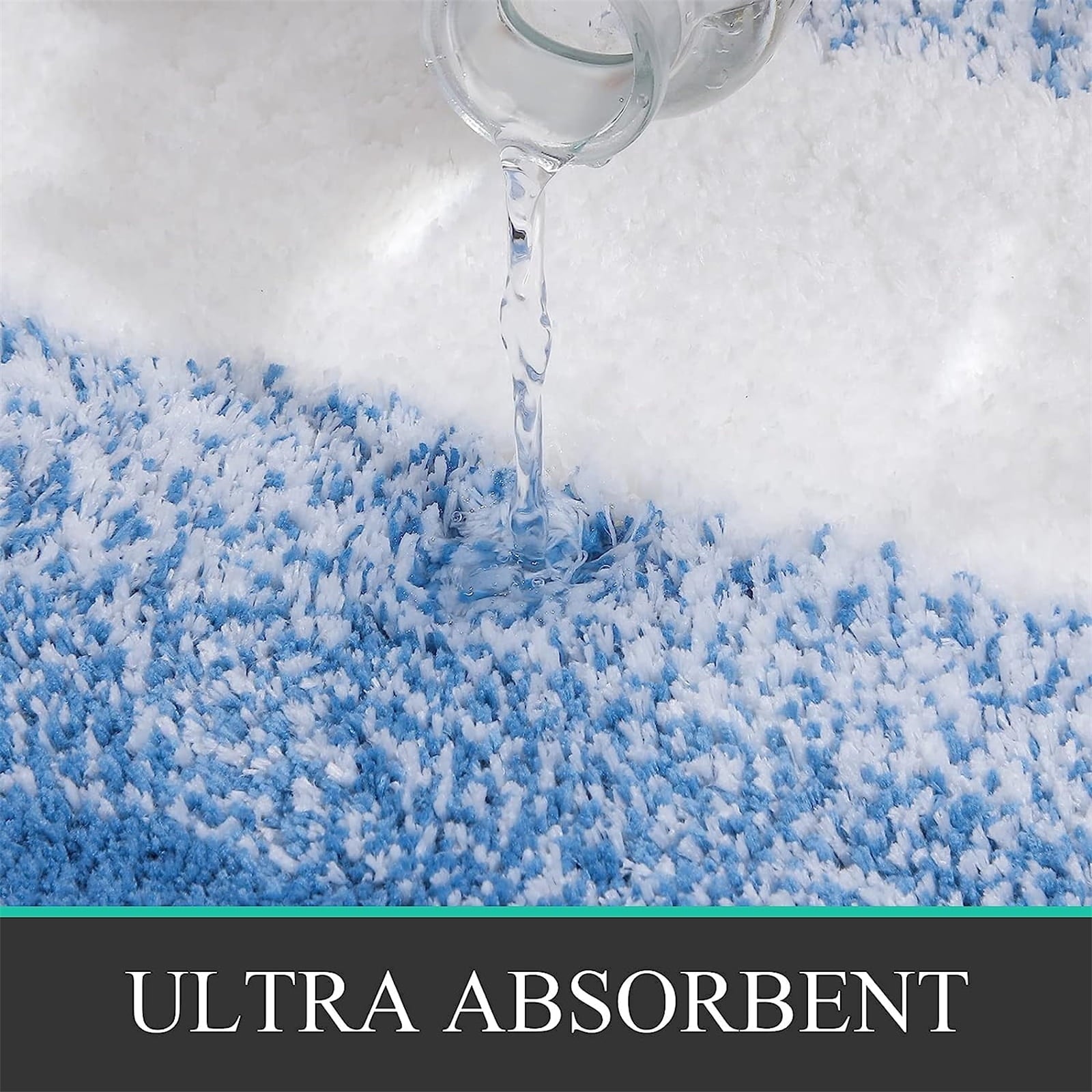 Ileading Bathroom Rugs Sets 4 Piece Plush Shaggy Microfiber Bath Rug with U-Shaped Contour Toilet Mat