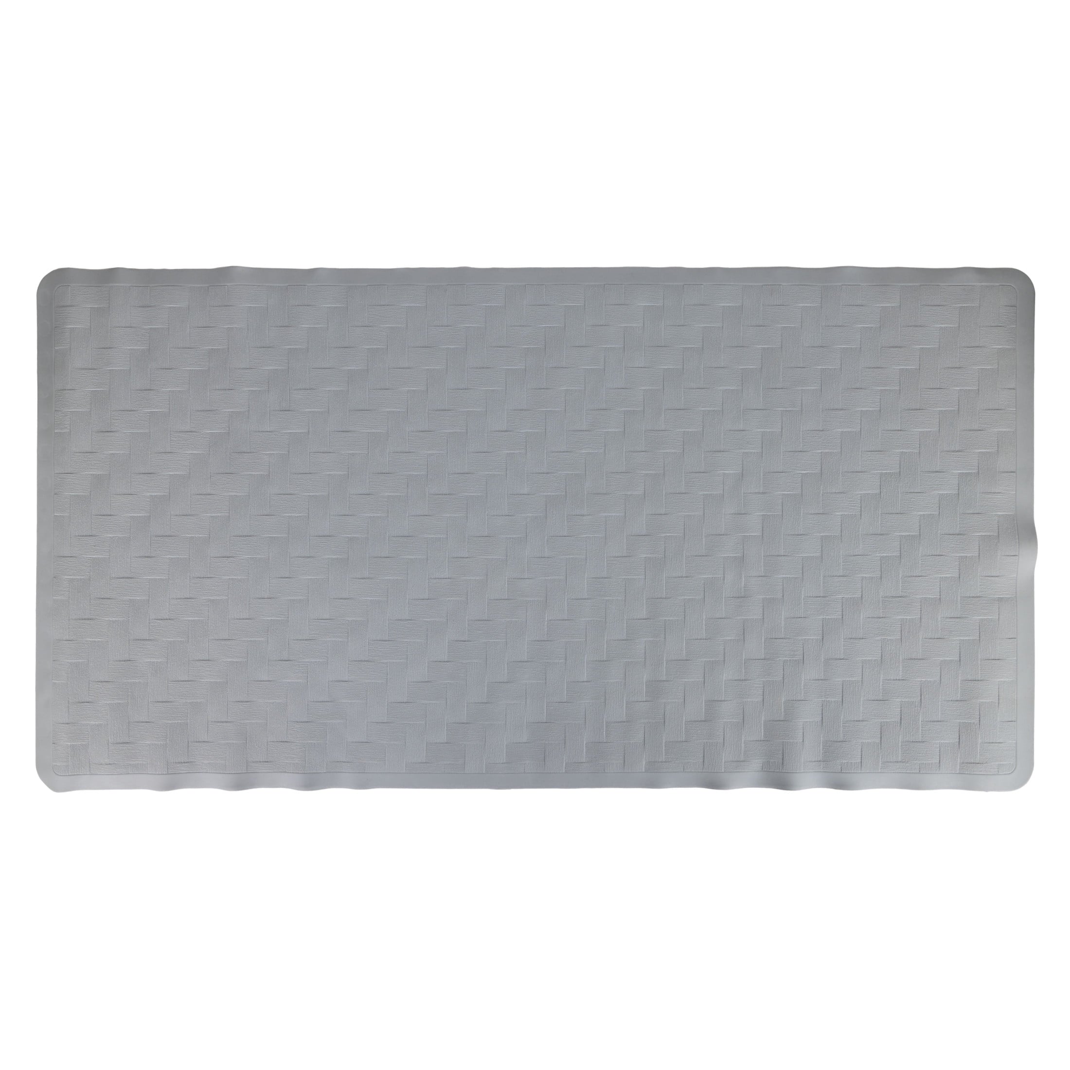 Mainstays 18" x 36" Rubber Bathtub Mat with Suction Cups, Gray