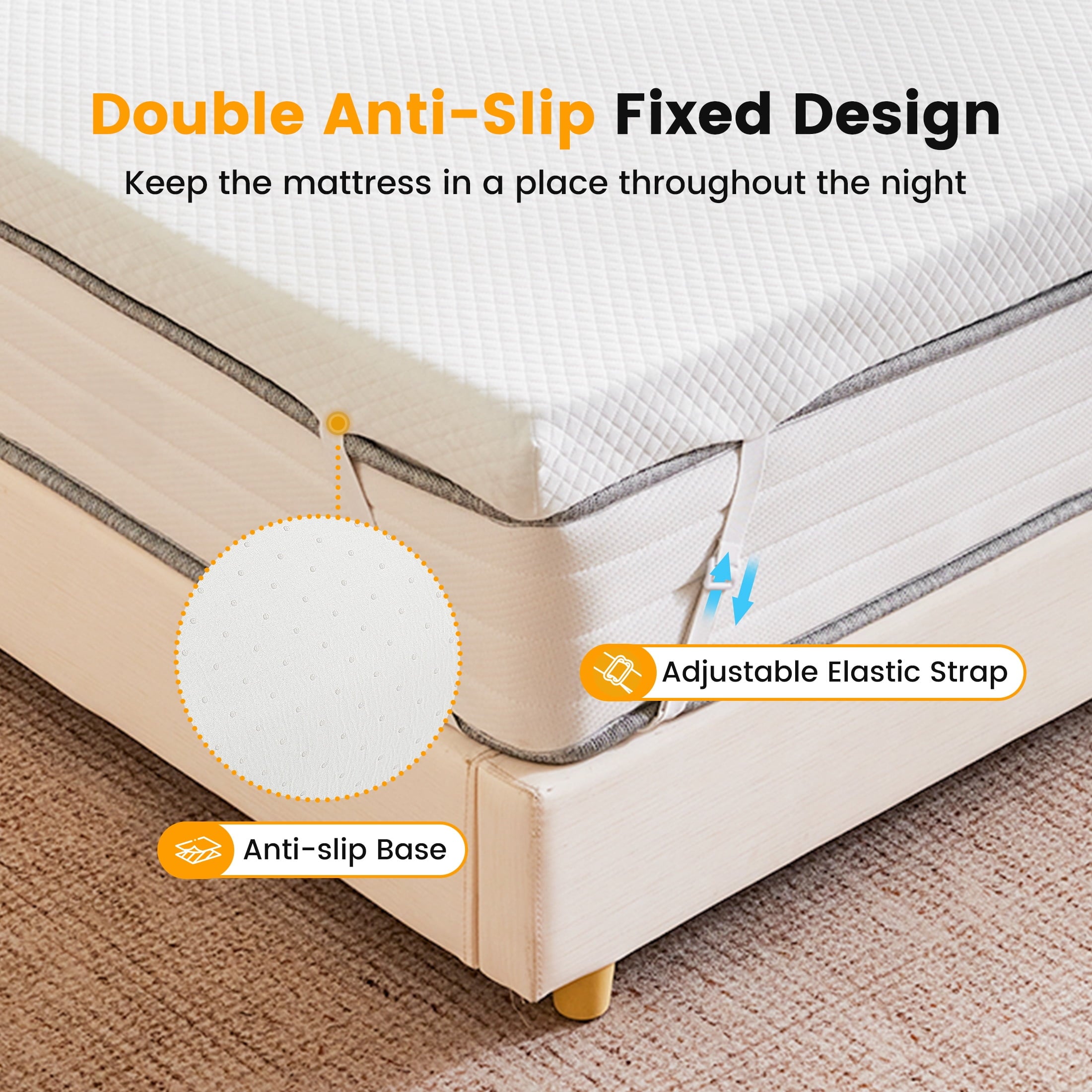 EDX 4 Inch Queen Size Gel Memory Foam Mattress Topper, Bed Topper with Removable Soft Cover