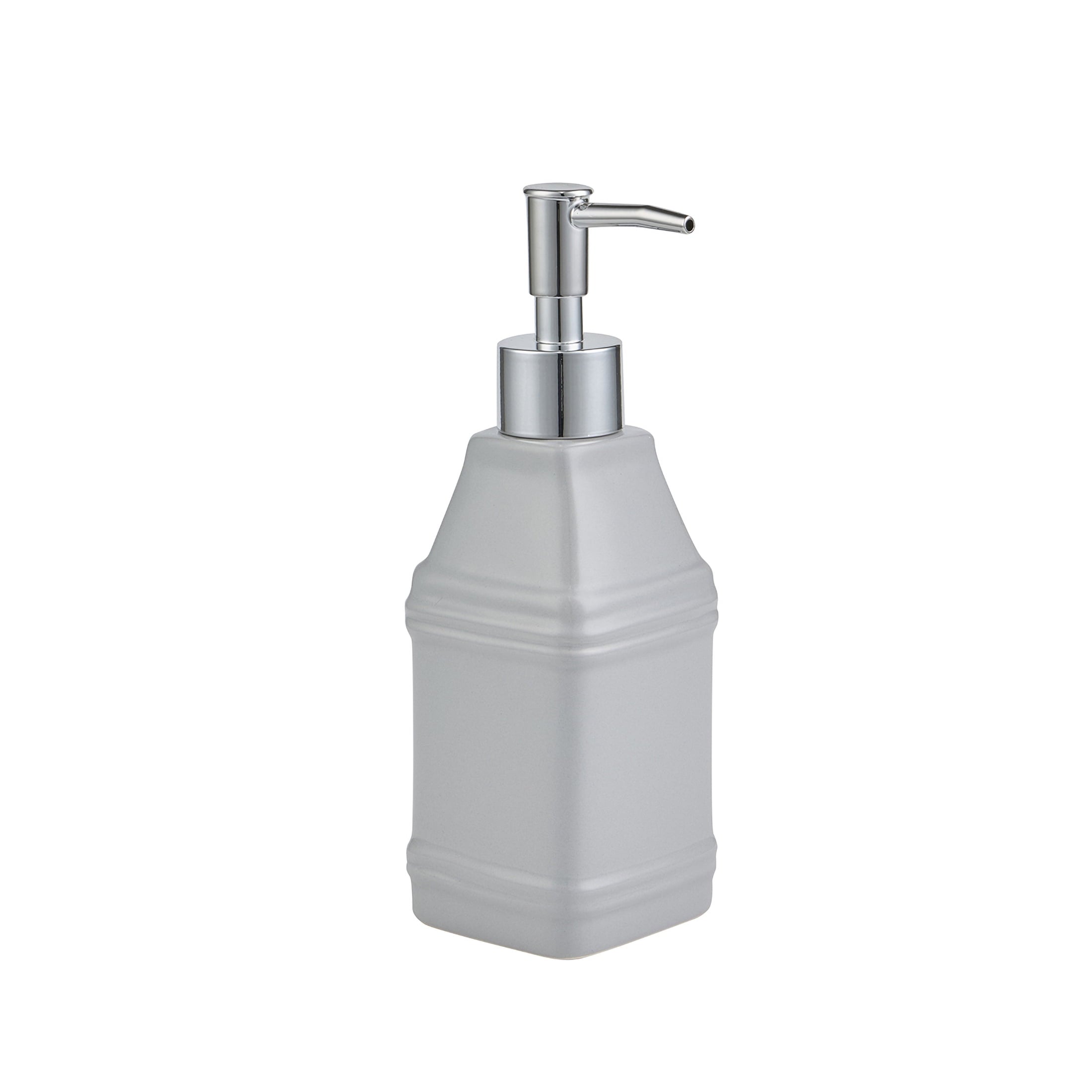 Mainstays 16-Piece Bathroom Shower Curtain Set – Soft Silver Fabric Curtain with Coordinated Bath Rug, Soap Pump & Tray