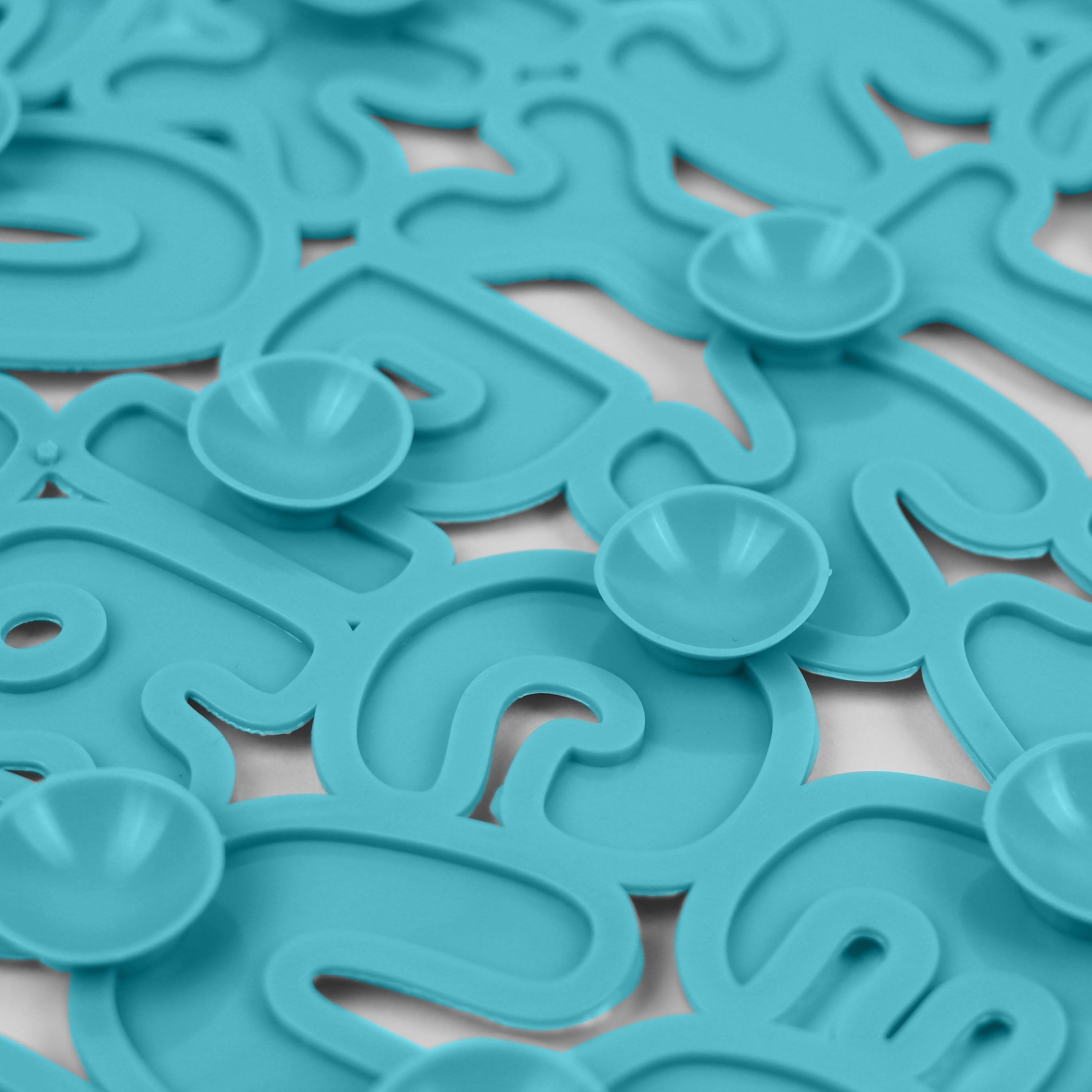 Mainstays ABC Rubber Bathtub Mat, Blue, 15" x 27", 100% GRS Material