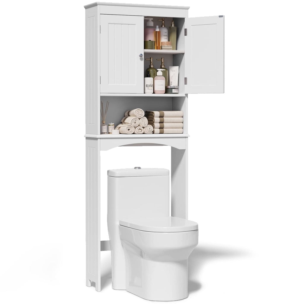 Aiho Over The Toilet Storage Cabinet, Bathroom Shelf Over Toilet, Bathroom Storage Cabinet Organizer - White