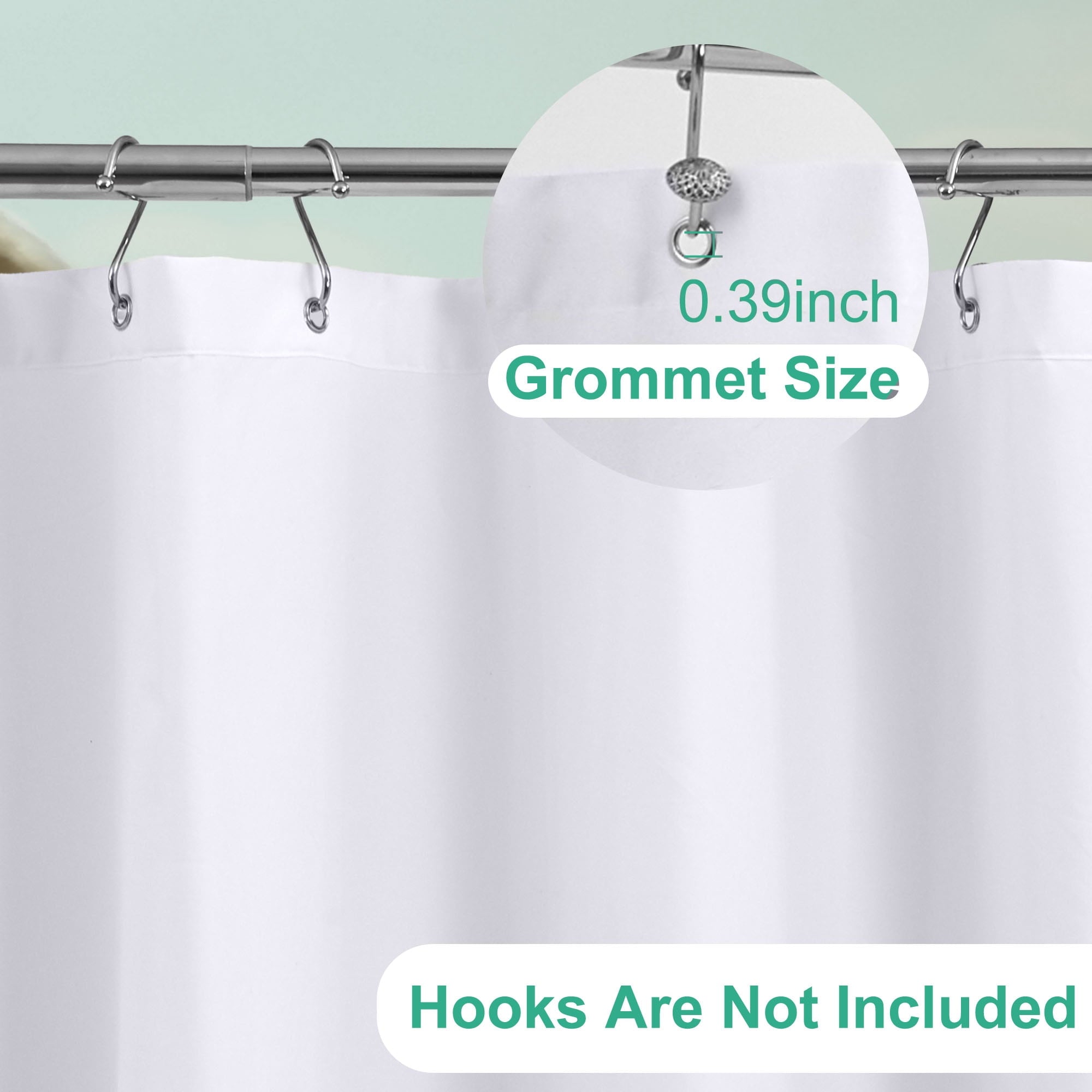 Yiannan Waterproof Fabric Shower Curtain Liner with 3 Magnets,36x72inch