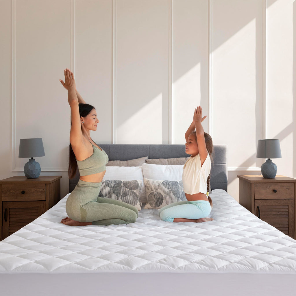 Sonive Mattress Pad Protector, Ultra-Soft, Deep Pocket, Breathable, Cozy&Fluffy (White, Queen)