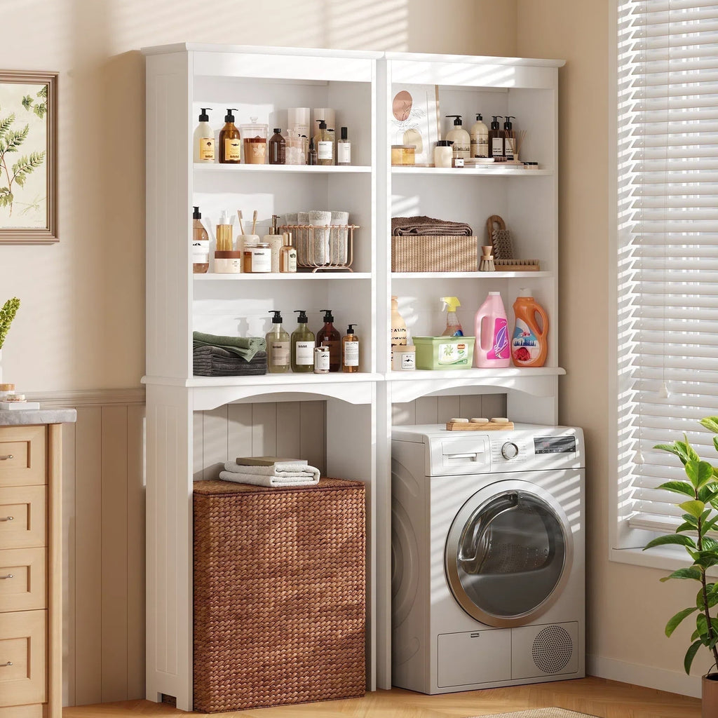 Over the Toilet Storage Cabinet, Lofka Space-Saving Bathroom Organizers and Storage with Adjustable Shlef & Doors, Espresso