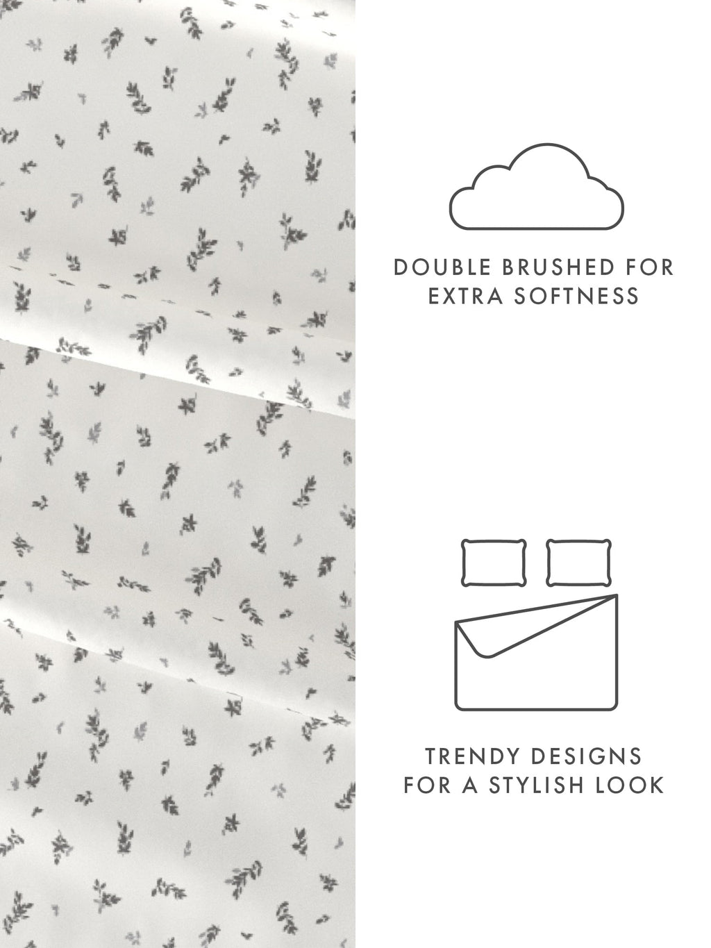 Ultra Soft & Breathable Wrinkle Free Bed Sheets Set - Floral Print Adult - Light Gray Floral Prints with Deep Pockets for King, Queen, Full, & Twins