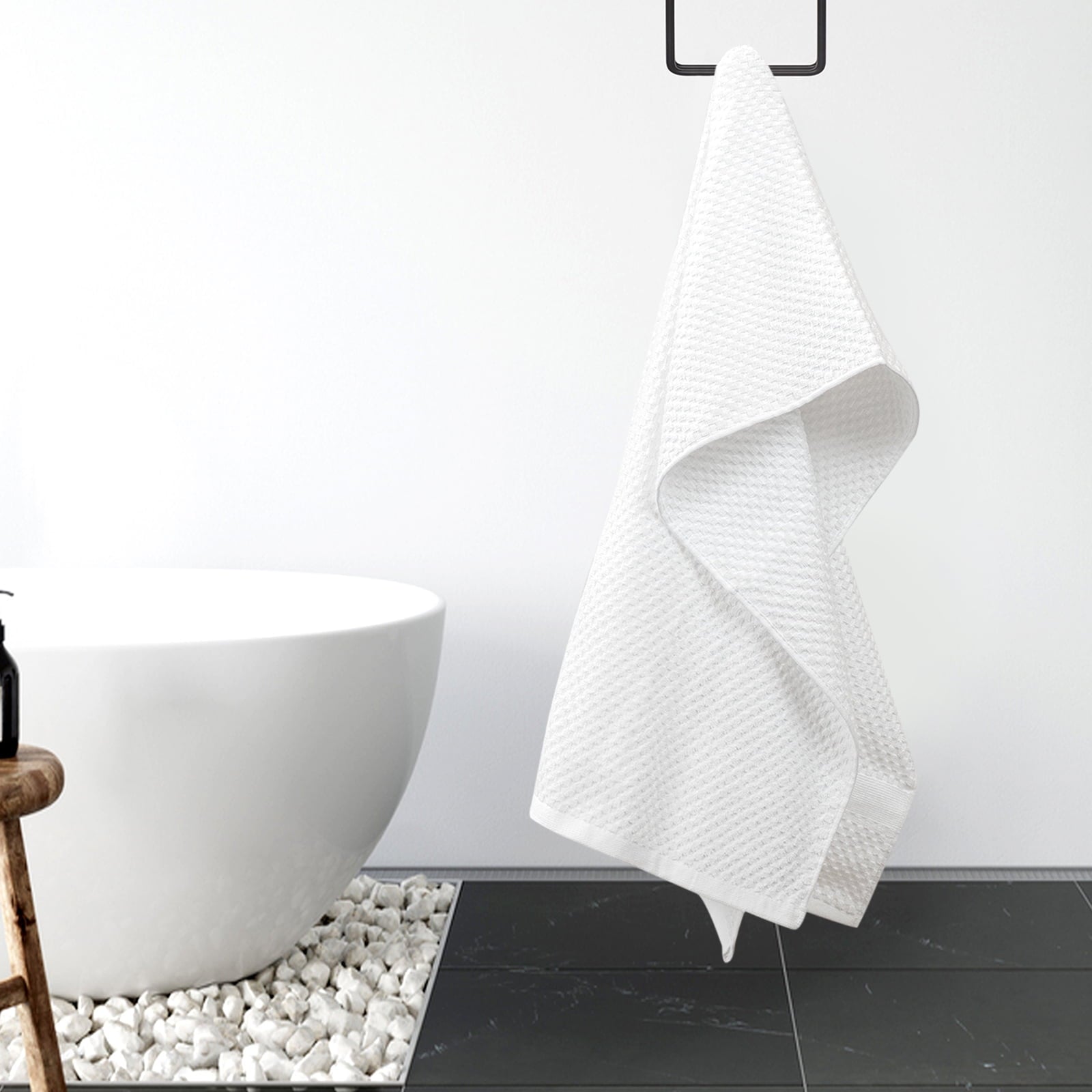 Kingrest 100% Cotton Bath Towel Sets of 6 Pieces, 2 Bath Towels 2 Hand Towels 2 Washcloths, Highly Absorbent Towels for Bathroom, Gym, Hotel