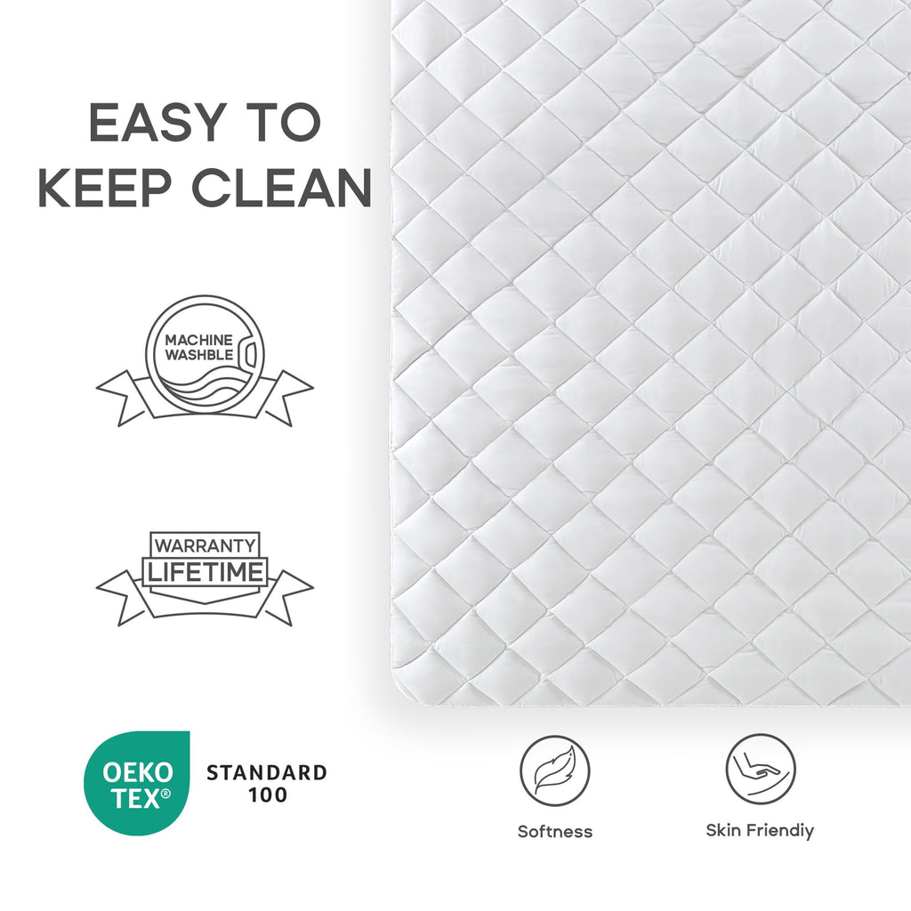 Sonive Mattress Pad Protector, Ultra-Soft, Deep Pocket, Breathable, Cozy&Fluffy (White, Queen)