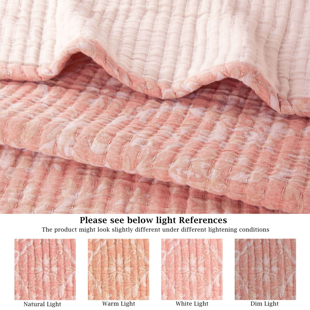 Mainstays 100% Cotton Matelassé Quilt, Full/Queen, Reversible, Terracotta Floral