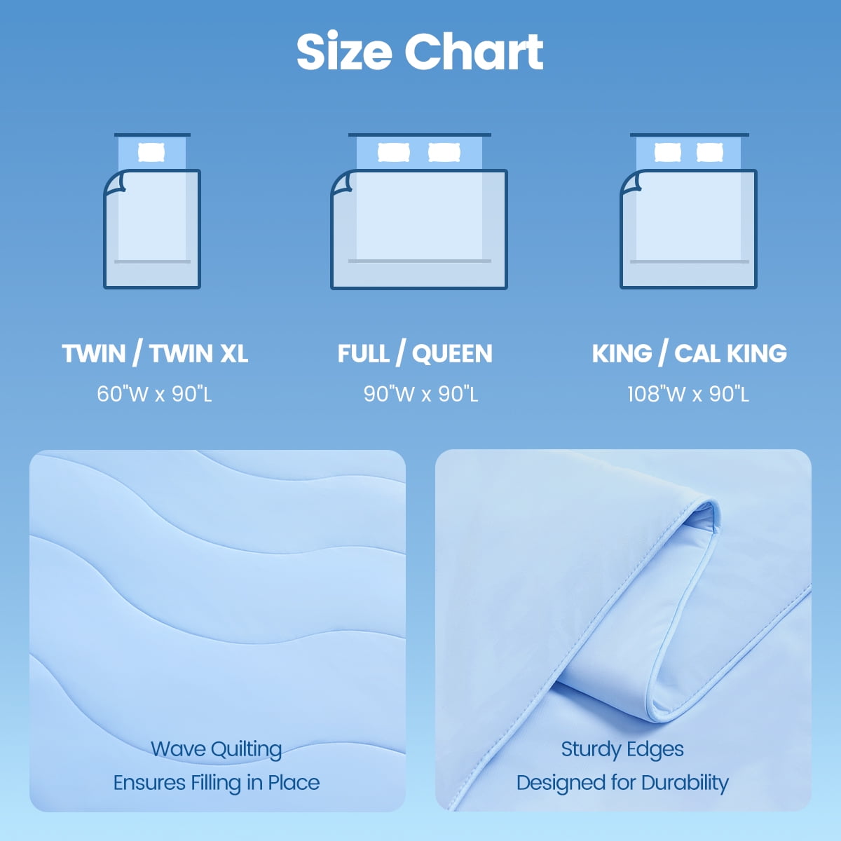 Regency Heights Full/Queen Cooling Comforter, Silky Soft Lightweight All-Season Blanket, Ice Blue