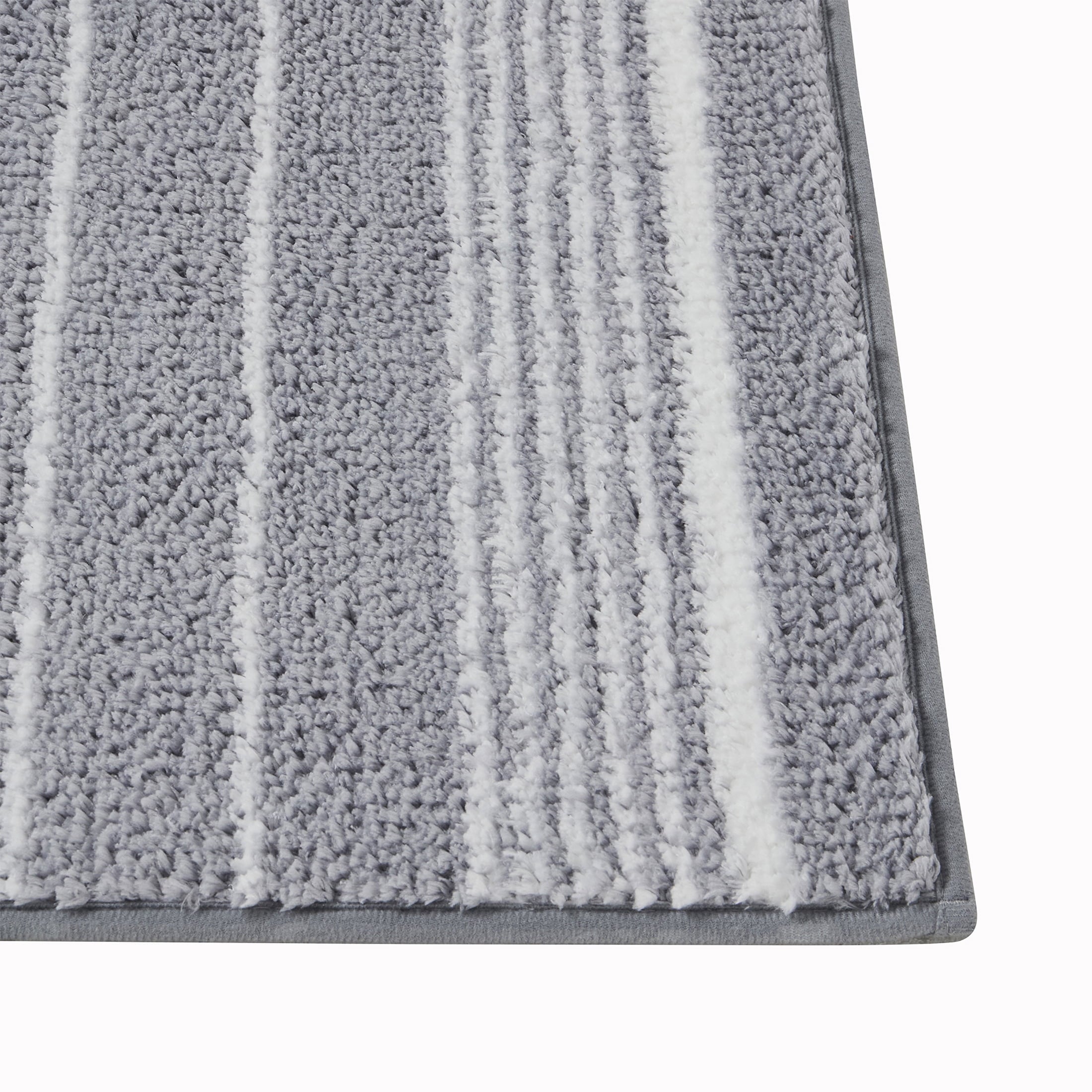 Mainstays 16-Piece Bathroom Shower Curtain Set – Soft Silver Fabric Curtain with Coordinated Bath Rug, Soap Pump & Tray