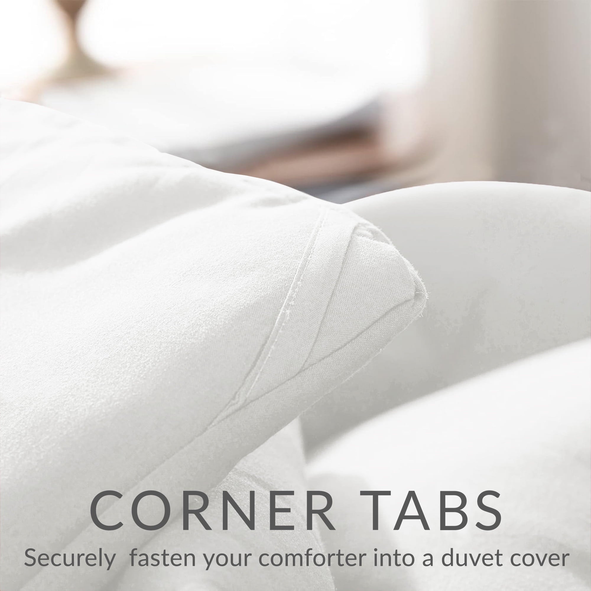 Exclusivo Mezcla Queen Comforter Set White, 3-Piece Solid Comforter Duvet Insert with Corner Tabs, Lightweight Bedding Down Alternative Comforter for All Seasons