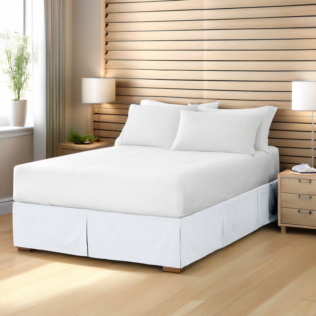 Bare Home Double Brushed Bed Skirt - Premium 1800 Collection - 15-inch Drop - Queen, Gray