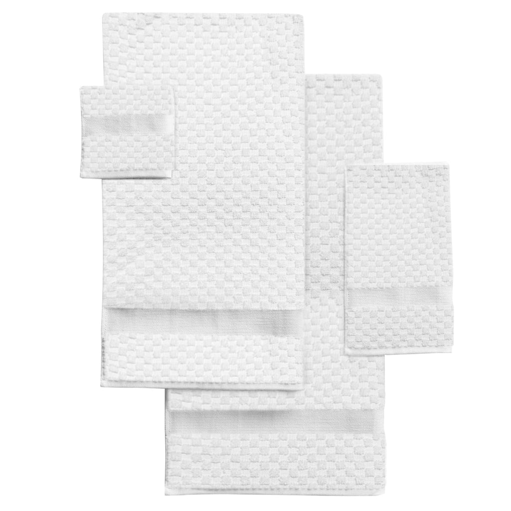 Kingrest 100% Cotton Bath Towel Sets of 6 Pieces, 2 Bath Towels 2 Hand Towels 2 Washcloths, Highly Absorbent Towels for Bathroom, Gym, Hotel