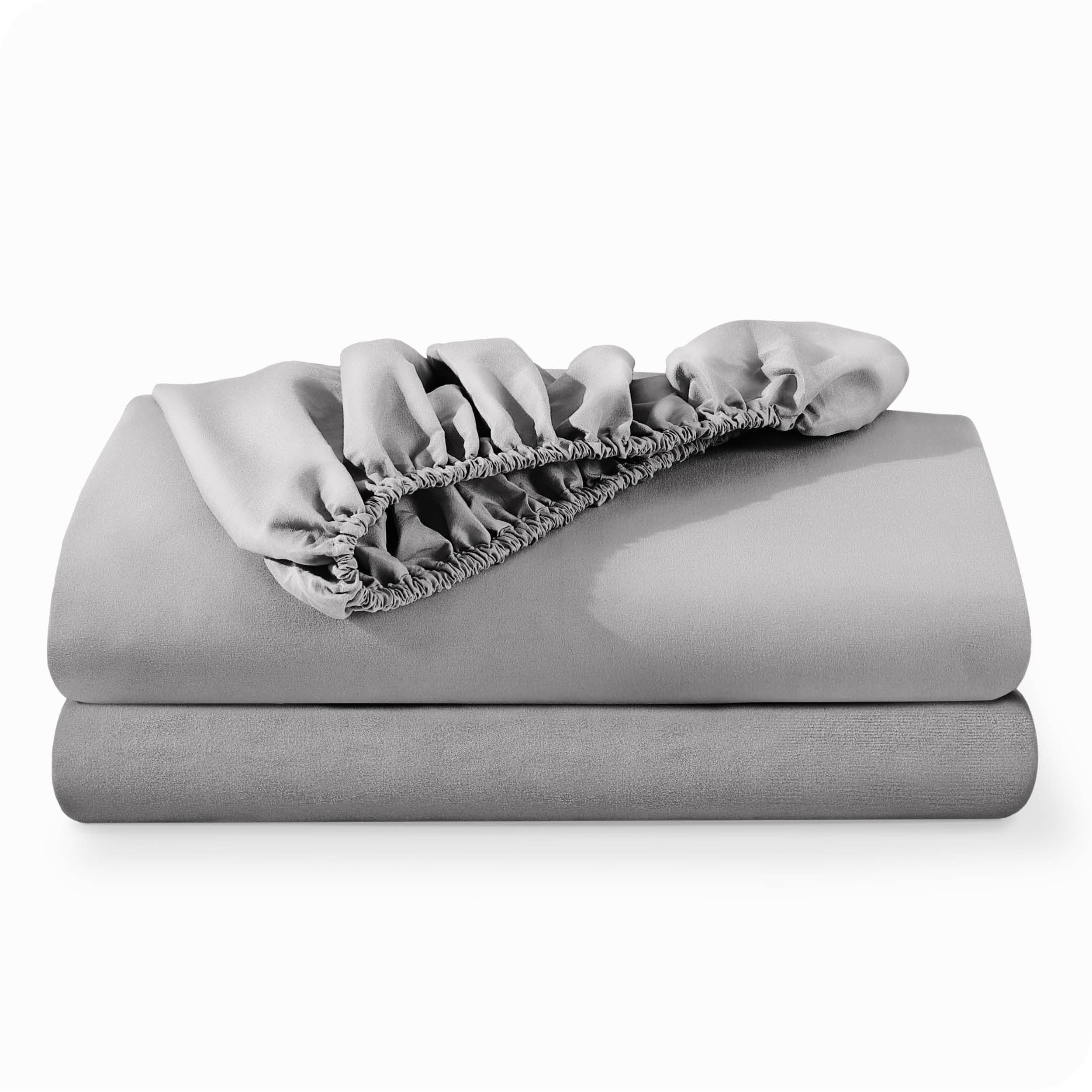 Bare Home 2-Pack Fitted Sheets - Premium 1800 Collection - Ultra-soft - Deep Pocket - Queen, Gray