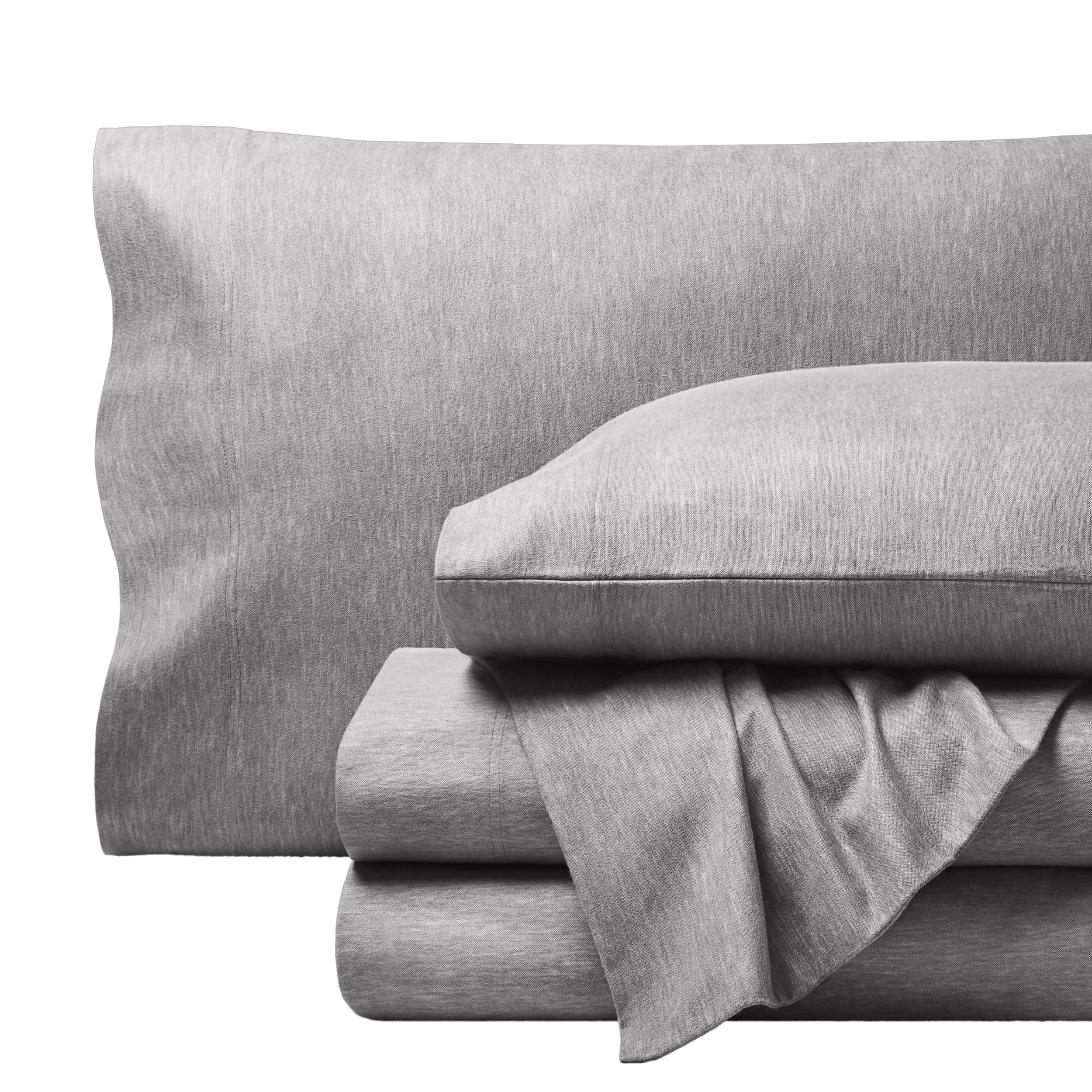 Bare Home Luxury 100% Cotton Flannel Queen Sheet Set, Deep Pocket, 4-Piece, Gray