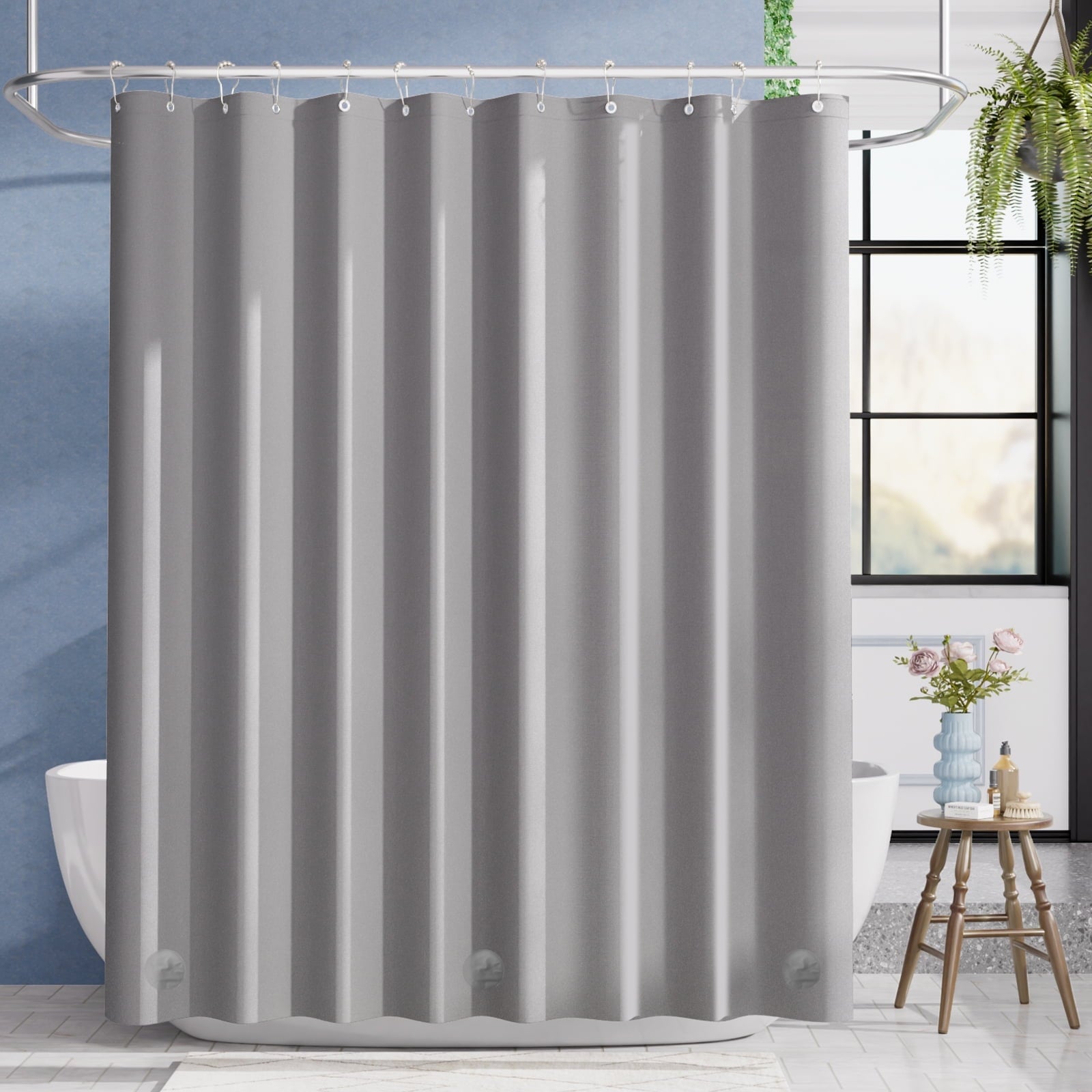 Bathway Clear Shower Curtain Liner, 72"W x 72"L Waterproof PEVA Plastic Shower Liner for Bathroom with Magnets and Rustproof Metal Grommets, Mold & Mildew-Resistant
