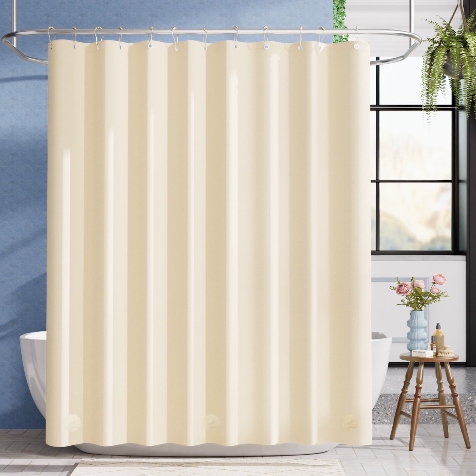 Bathway Clear Shower Curtain Liner, 72"W x 72"L Waterproof PEVA Plastic Shower Liner for Bathroom with Magnets and Rustproof Metal Grommets, Mold & Mildew-Resistant