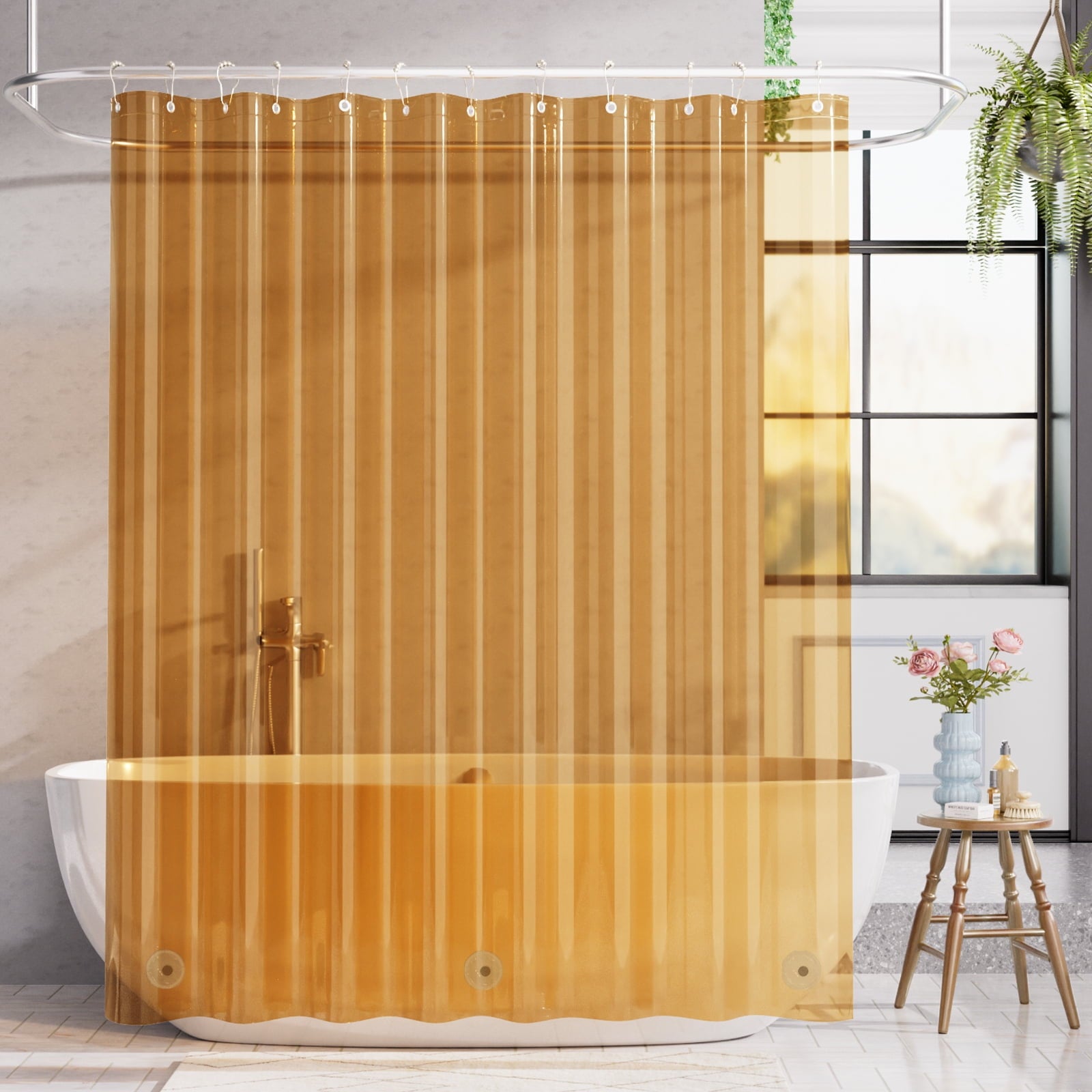 Bathway Clear Shower Curtain Liner, 72"W x 72"L Waterproof PEVA Plastic Shower Liner for Bathroom with Magnets and Rustproof Metal Grommets, Mold & Mildew-Resistant