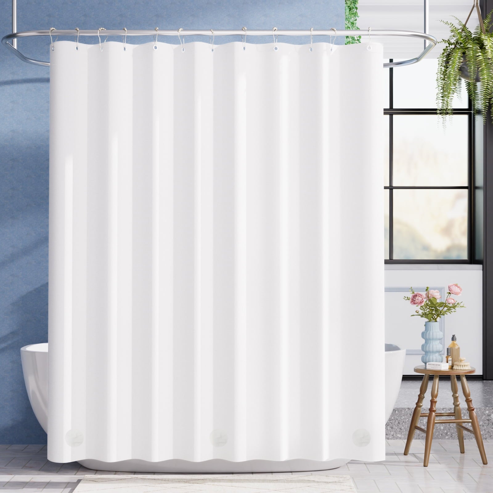 Bathway Clear Shower Curtain Liner, 72"W x 72"L Waterproof PEVA Plastic Shower Liner for Bathroom with Magnets and Rustproof Metal Grommets, Mold & Mildew-Resistant