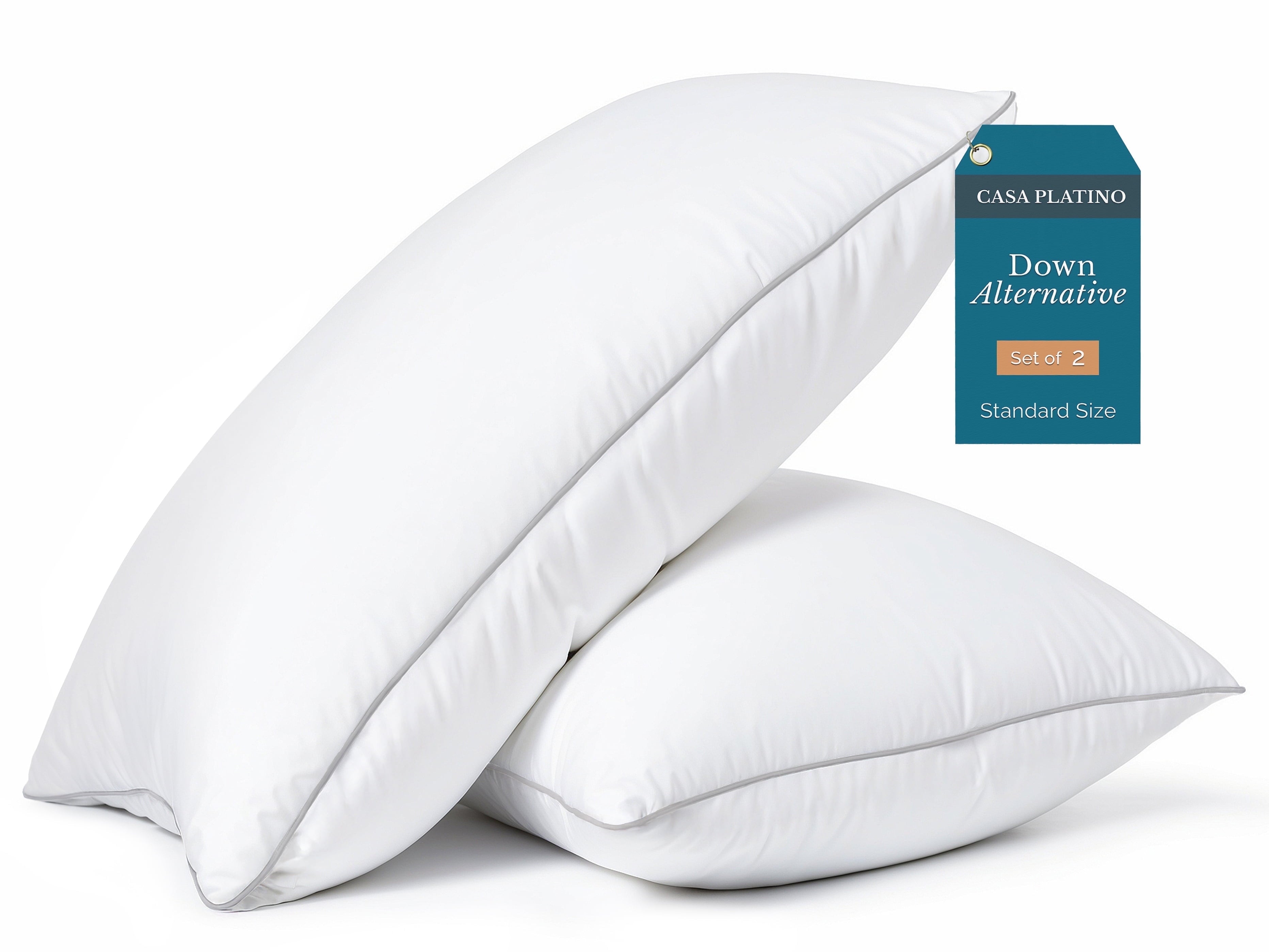 Casa Platino Pillows Standard Size Set of 2 – Standard Pillow, Cooling Comfort, Breathable, Easy Care Machine Washable, Perfect for Everyday Use