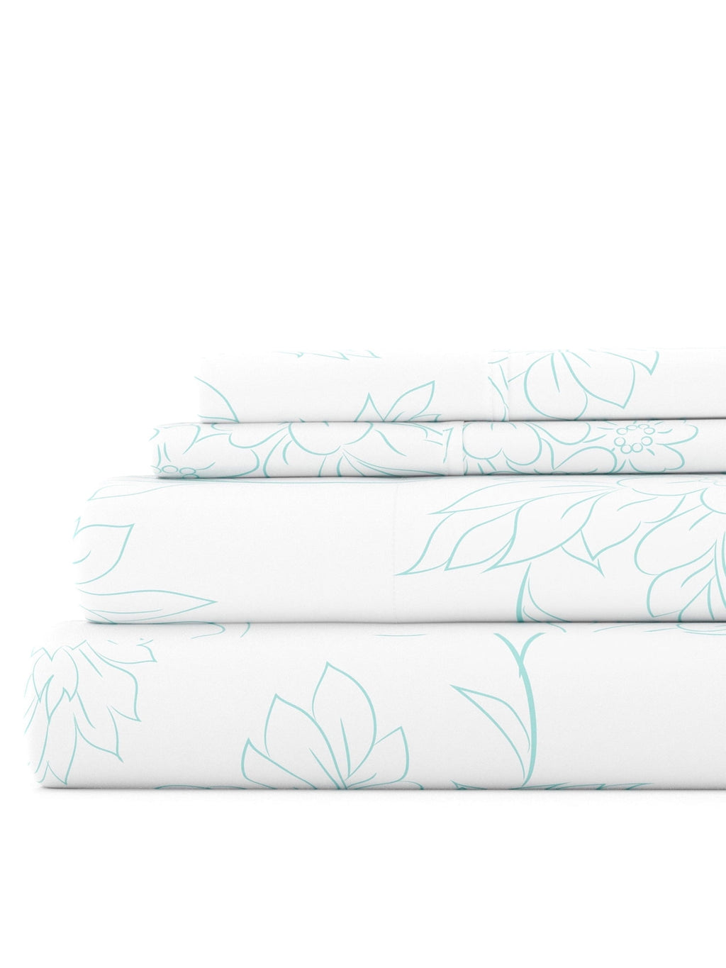 Ultra Soft & Breathable Wrinkle Free Bed Sheets Set - Floral Print Adult - Light Gray Floral Prints with Deep Pockets for King, Queen, Full, & Twins