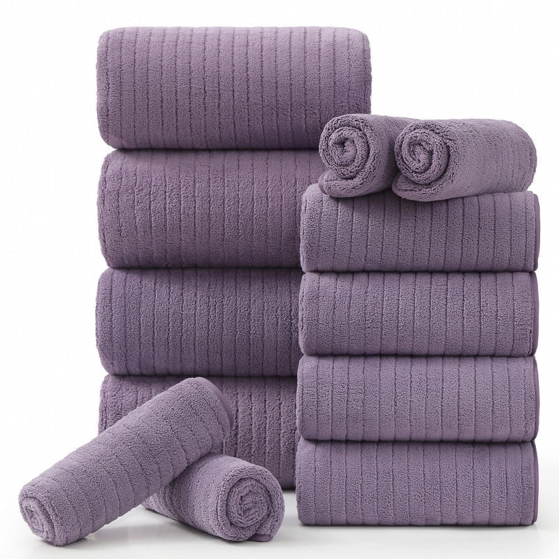 Jessy Home 12 Piece Dark Gray Bath Towel Set for Bathroom-4 Bath Towels,4 Hand Towels,4 Washcloths Soft and Plush Highly Absorbent Towel for Hotel & Spa