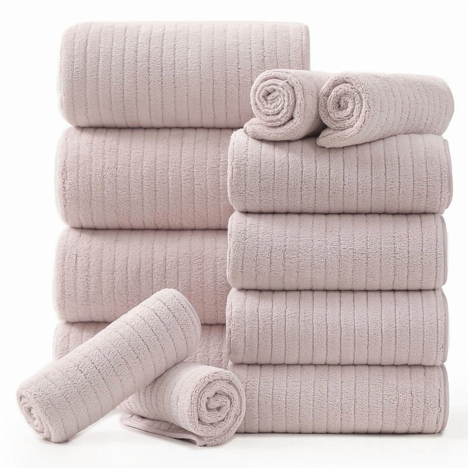 Jessy Home 12 Piece Dark Gray Bath Towel Set for Bathroom-4 Bath Towels,4 Hand Towels,4 Washcloths Soft and Plush Highly Absorbent Towel for Hotel & Spa