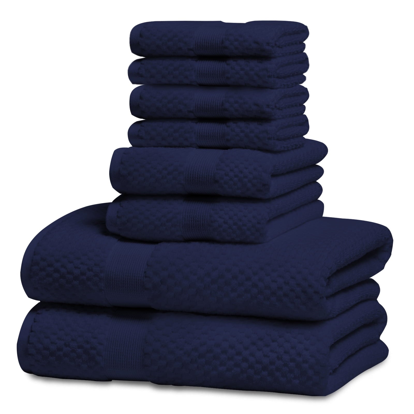 Kingrest 100% Cotton Bath Towel Sets of 6 Pieces, 2 Bath Towels 2 Hand Towels 2 Washcloths, Highly Absorbent Towels for Bathroom, Gym, Hotel