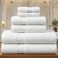 Kingrest 100% Cotton Bath Towel Sets of 6 Pieces, 2 Bath Towels 2 Hand Towels 2 Washcloths, Highly Absorbent Towels for Bathroom, Gym, Hotel