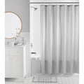 Mainstays 16-Piece Bathroom Shower Curtain Set – Soft Silver Fabric Curtain with Coordinated Bath Rug, Soap Pump & Tray