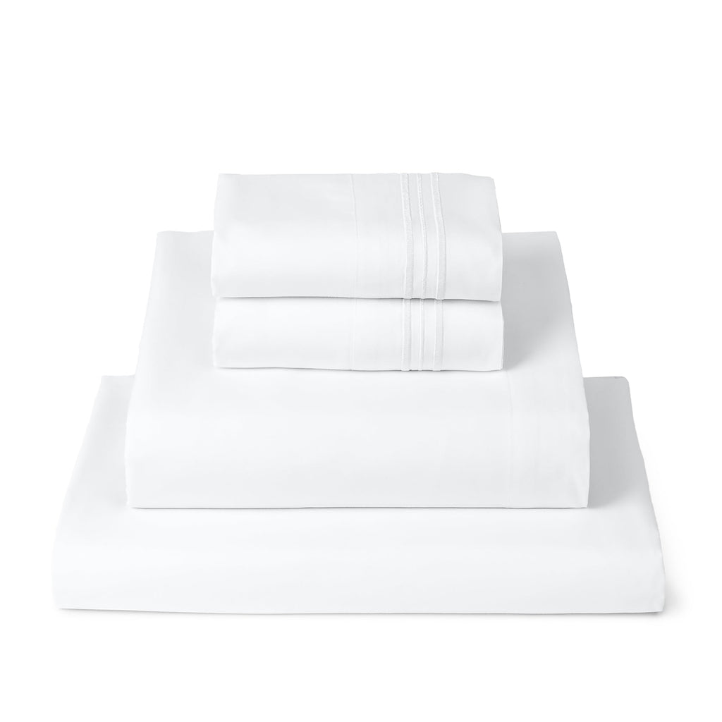 Mellanni 4-Piece Iconic Queen Bedsheet Set - Microfiber, 16" Deep Pocket, Cooling, Wrinkle, Fade, Stain Resistant, White