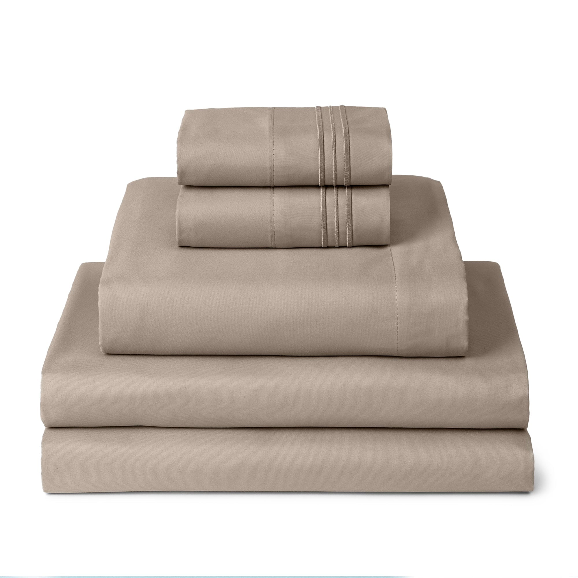 Mellanni 4-Piece Iconic Queen Bedsheet Set - Microfiber, 16" Deep Pocket, Cooling, Wrinkle, Fade, Stain Resistant, White