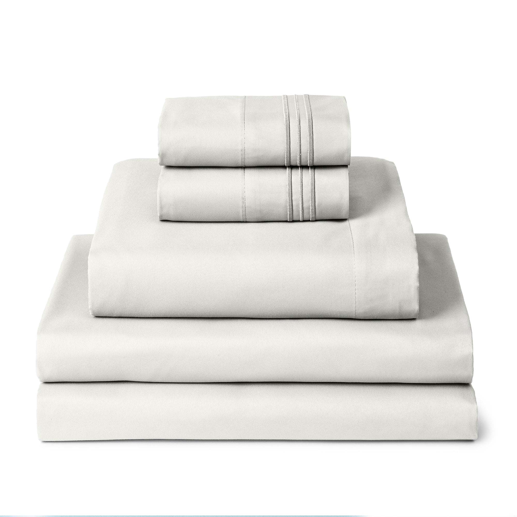 Mellanni 4-Piece Iconic Queen Bedsheet Set - Microfiber, 16" Deep Pocket, Cooling, Wrinkle, Fade, Stain Resistant, White