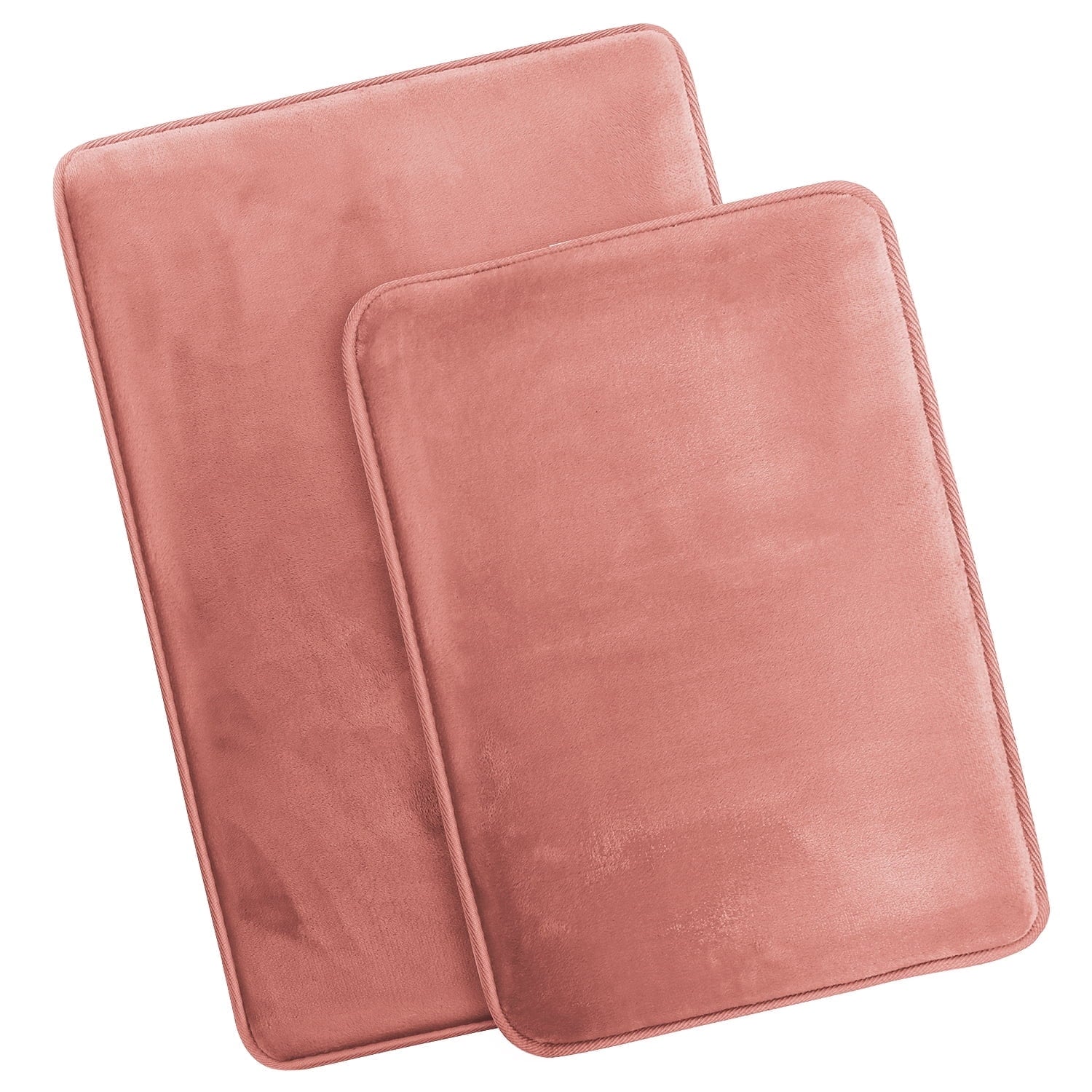 Nestl Set of 3 Absorbent Memory Foam Bath Mat Bathroom Rugs, Gray, Large 20"x32", Small 17"x24", Contour 24"x20"