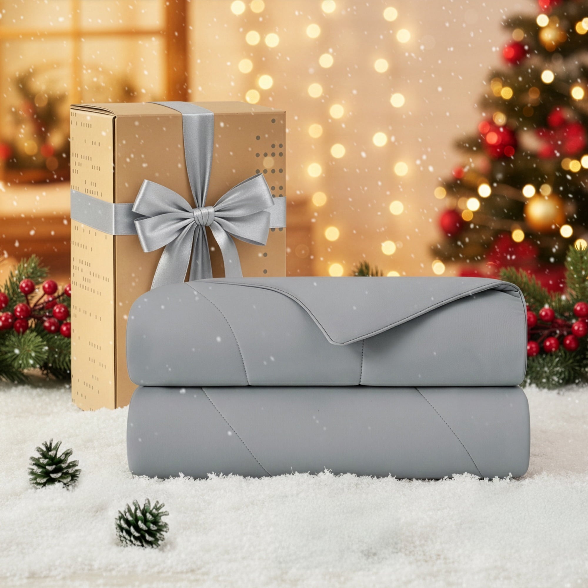 Regency Heights Full/Queen Cooling Comforter, Silky Soft Lightweight All-Season Blanket, Ice Blue