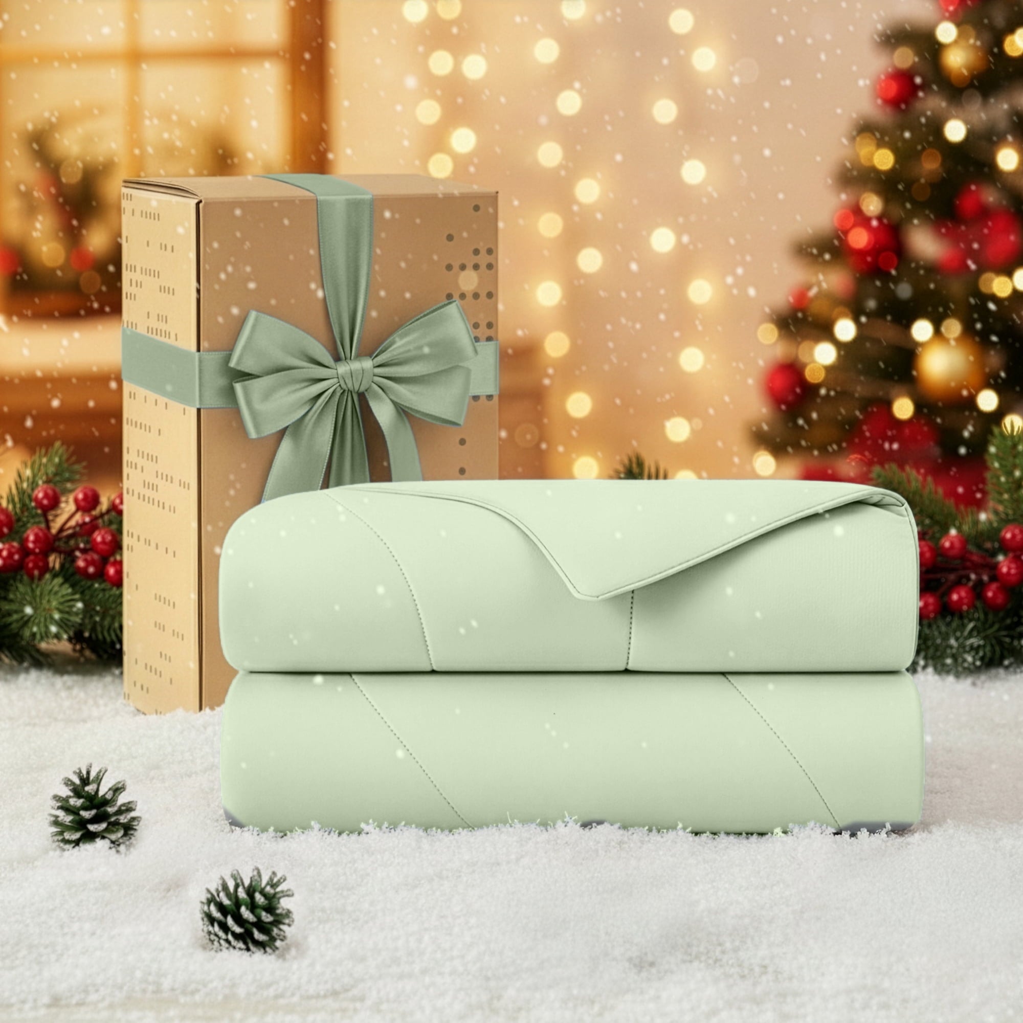 Regency Heights Full/Queen Cooling Comforter, Silky Soft Lightweight All-Season Blanket, Ice Blue