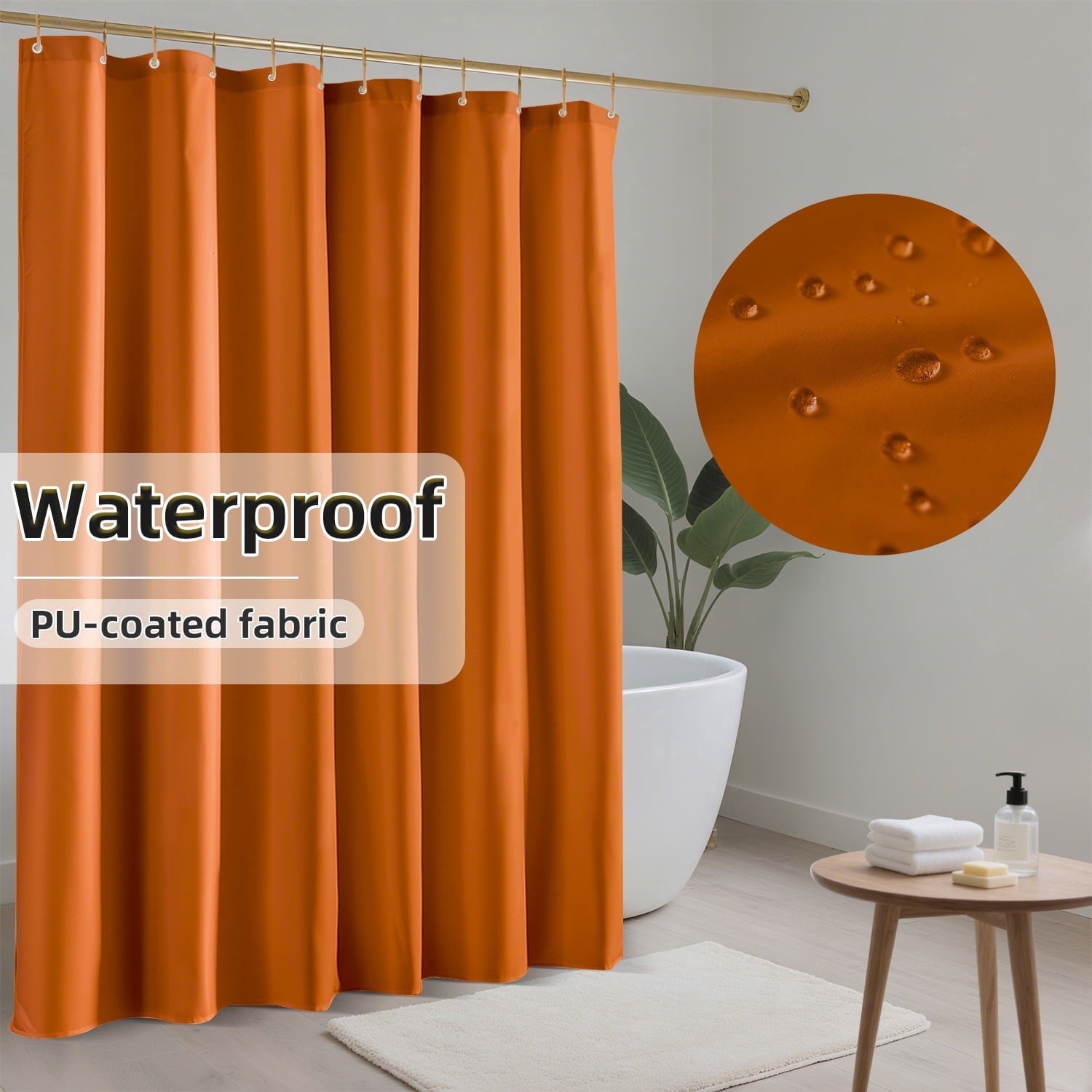 Yiannan Waterproof Fabric Shower Curtain Liner with 3 Magnets,36x72inch