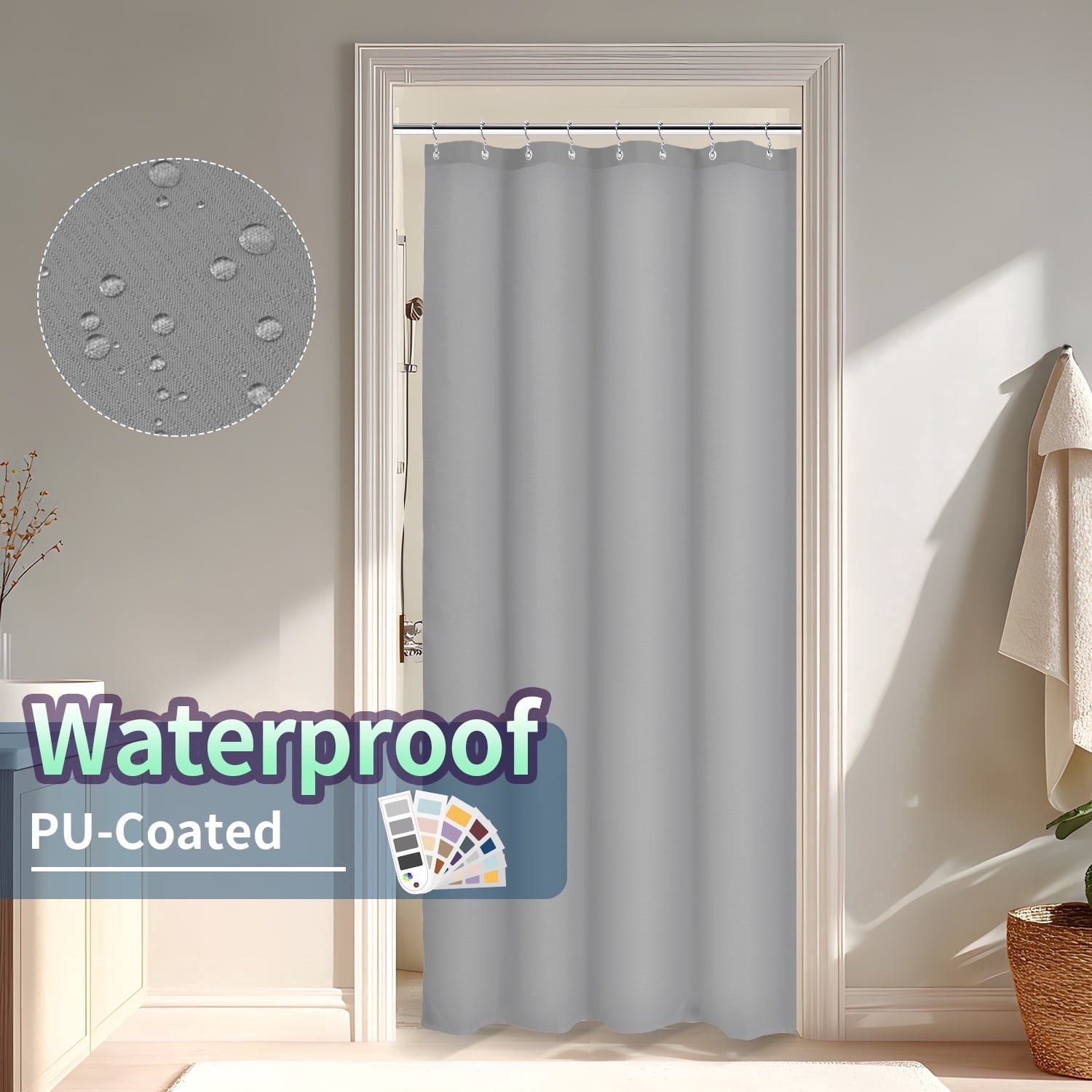 Yiannan Waterproof Fabric Shower Curtain Liner with 3 Magnets,36x72inch
