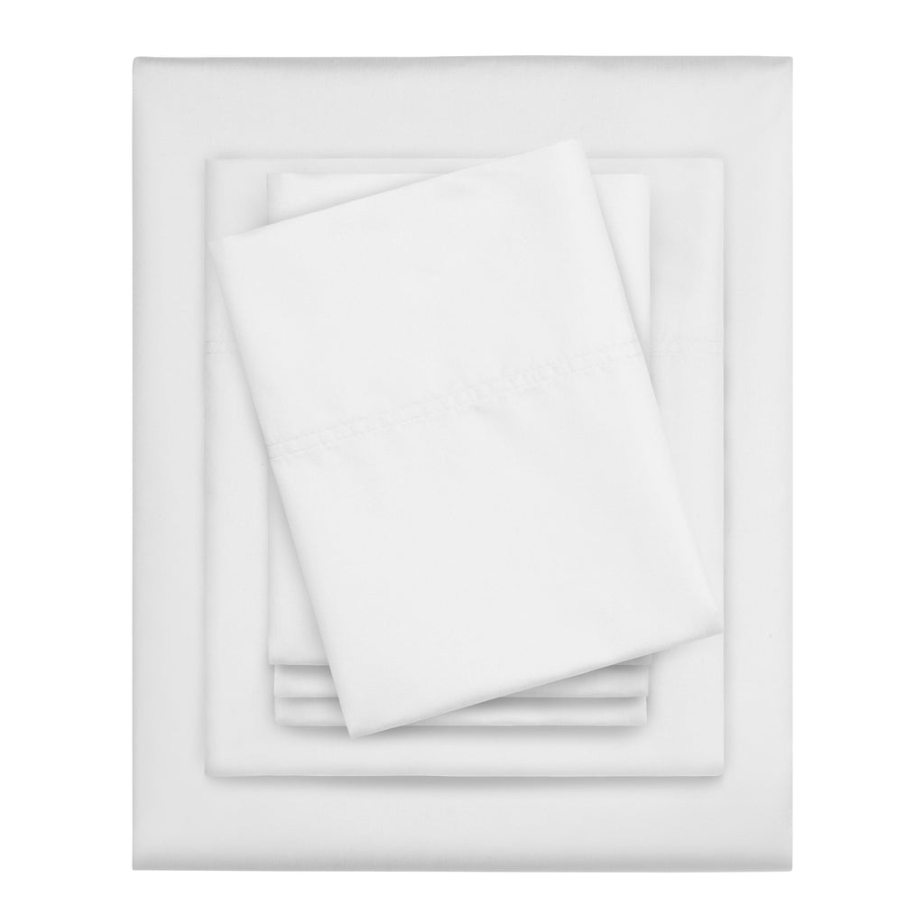 Serta 6-Piece 800 Thread Count Bright White Cotton Rich Adult Bed Sheet Set, Full - Deep Pocket